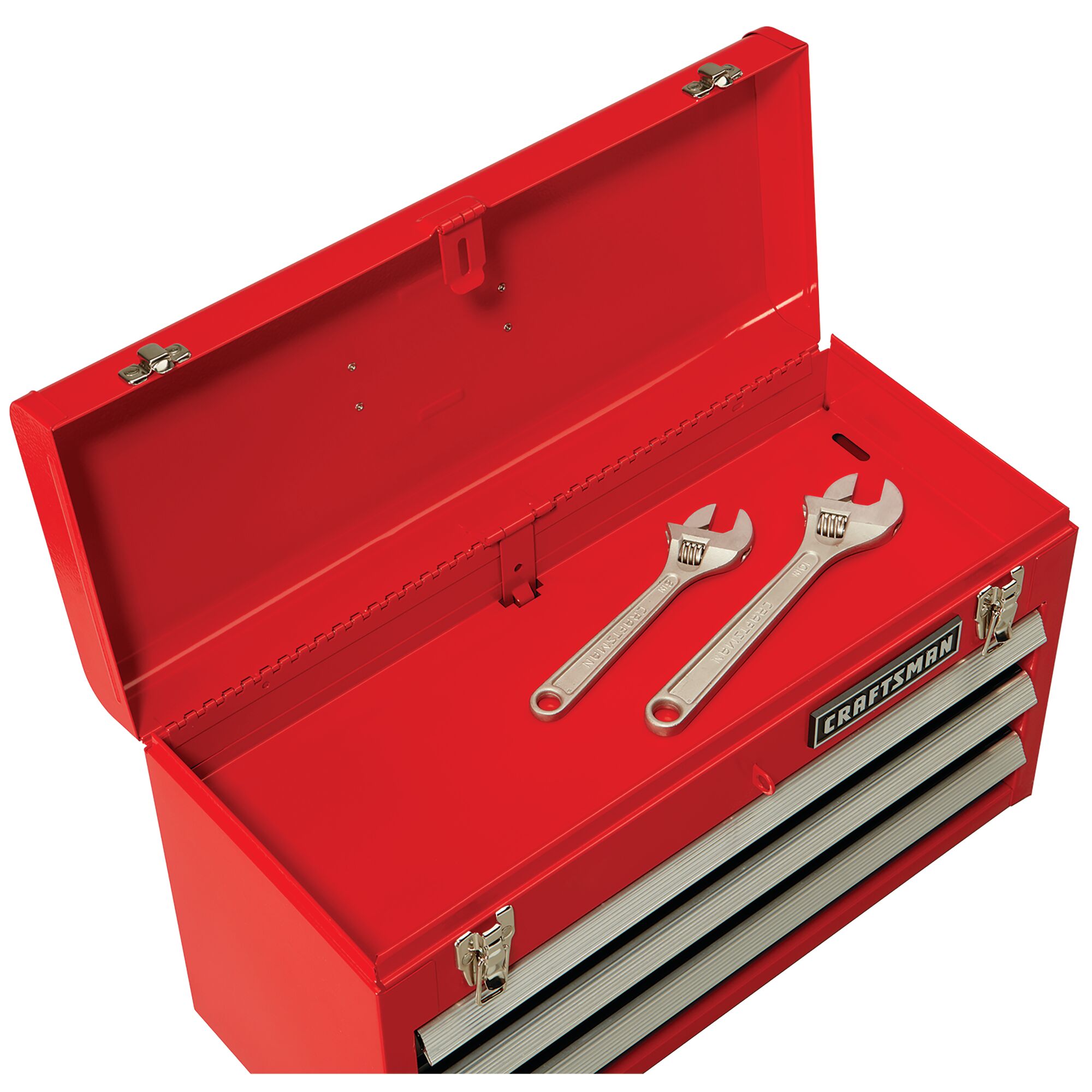 Caja de herramientas de acero rojo portátil CRAFTSMAN de 20.5 pulgadas de ancho x 12 pulgadas de alto x 8.5 pulgadas de profundidad con 3 cajones CMST98245RB