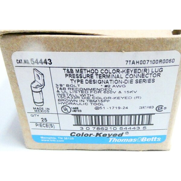 Conector de terminal de presión con kit de empalme de cable de perno 3/8 pulgadas y tubo termorretráctil - 54443