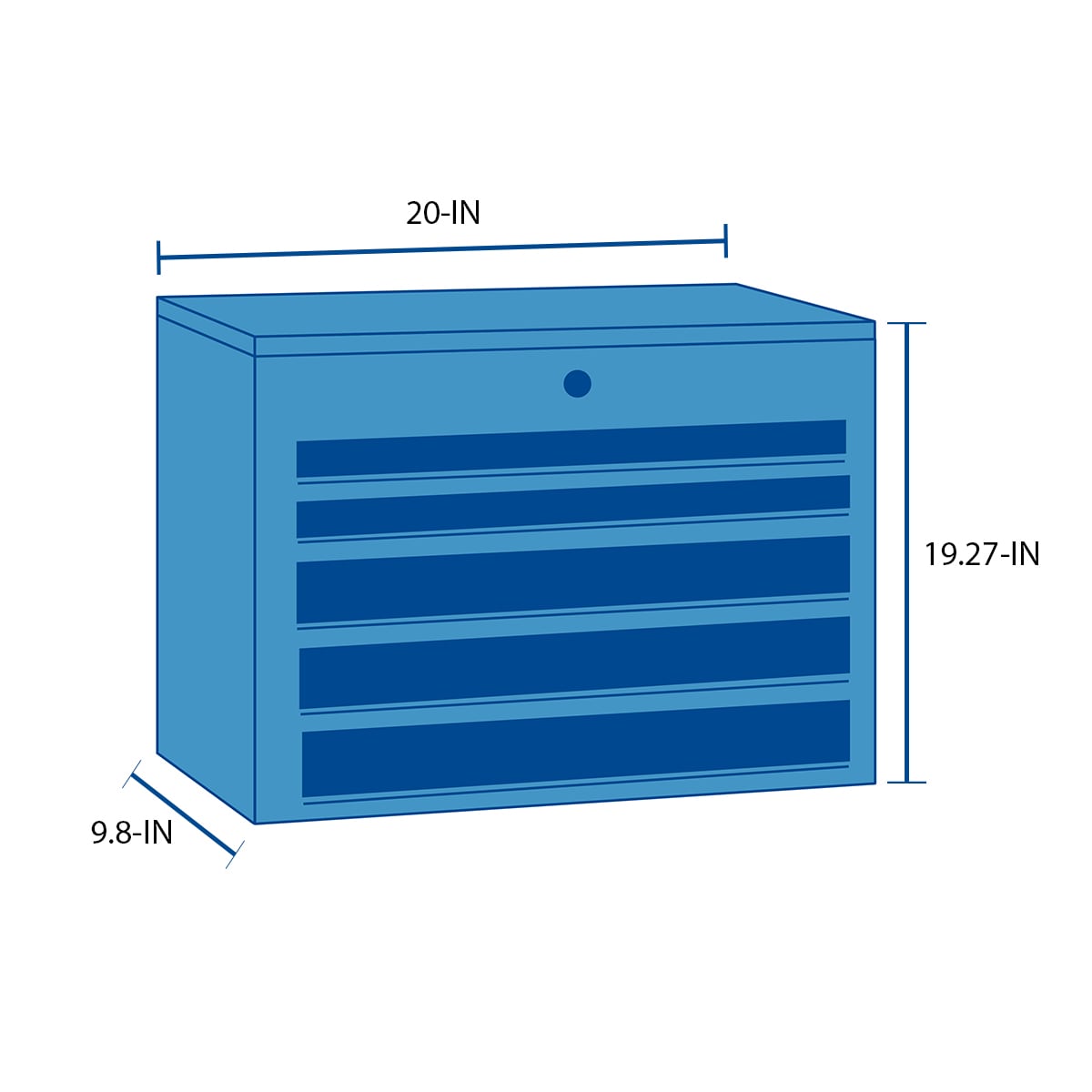 Caja de herramientas de plástico negro CRAFTSMAN 19.27 pulgadas de ancho x 9.75 pulgadas de alto x 9.8 pulgadas de profundidad CMST20901