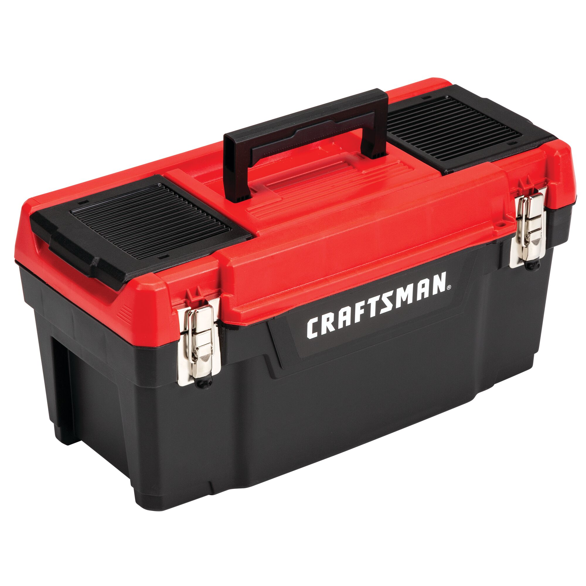 Caja de herramientas de plástico negro CRAFTSMAN 19.27 pulgadas de ancho x 9.75 pulgadas de alto x 9.8 pulgadas de profundidad CMST20901