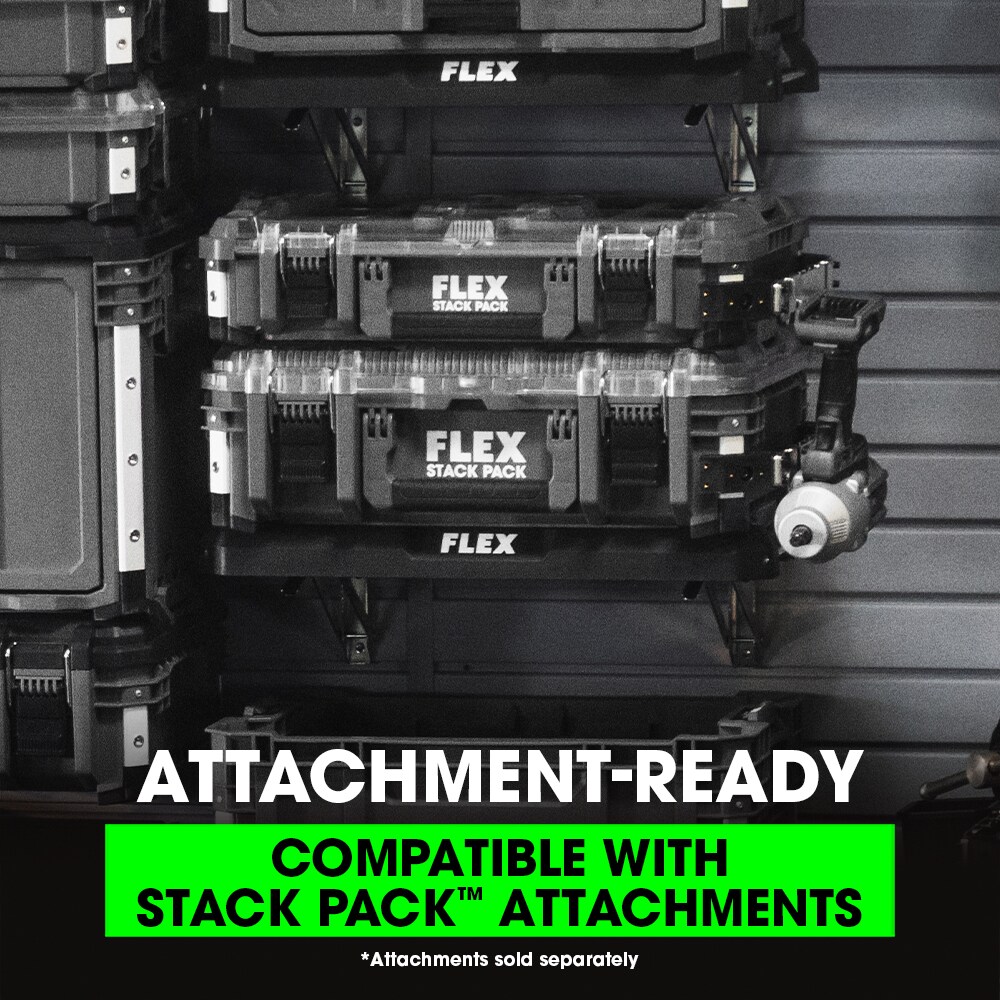 Caja de herramientas de polipropileno gris FLEX STACK PACK de 15.6 pulgadas de ancho x 8 pulgadas de alto x 22 pulgadas de profundidad FS1303