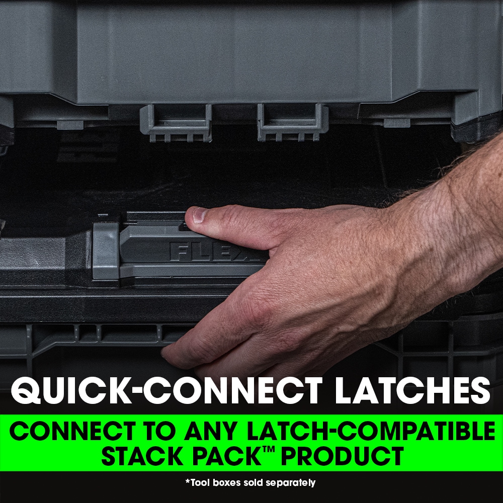 Caja de herramientas de polipropileno gris FLEX STACK PACK de 15.6 pulgadas de ancho x 8 pulgadas de alto x 22 pulgadas de profundidad FS1303