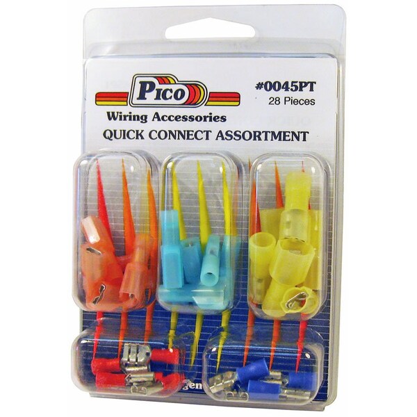 Kit de Conexión Rápida Pico, 22-16, 16-14 y 12-10 AWG Macho y Hembra, 28 Piezas - 0045PT