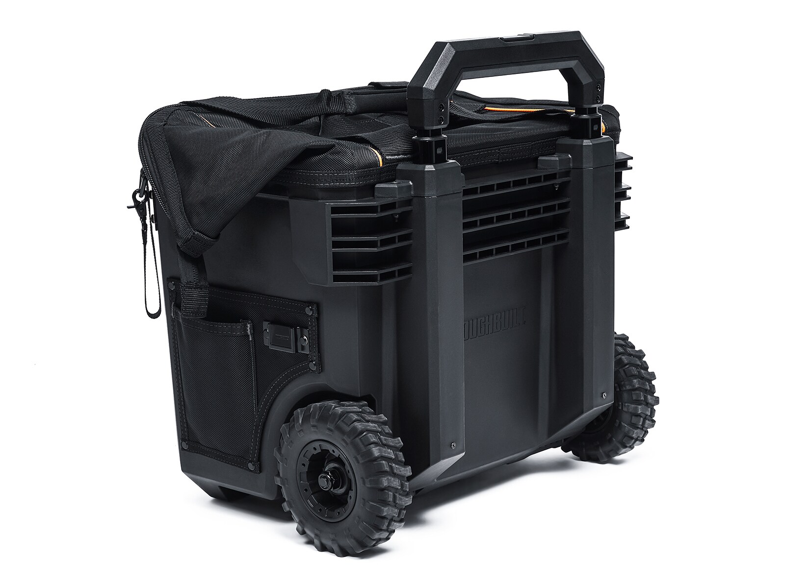 Bolsa de herramientas rodante con cremallera TOUGHBUILT Massive Mouth Hard Bottom XL de poliéster negro de 18 pulgadas de ancho x 14.5 pulgadas de profundidad x 19.5 pulgadas de largo TBL-CT-61-18