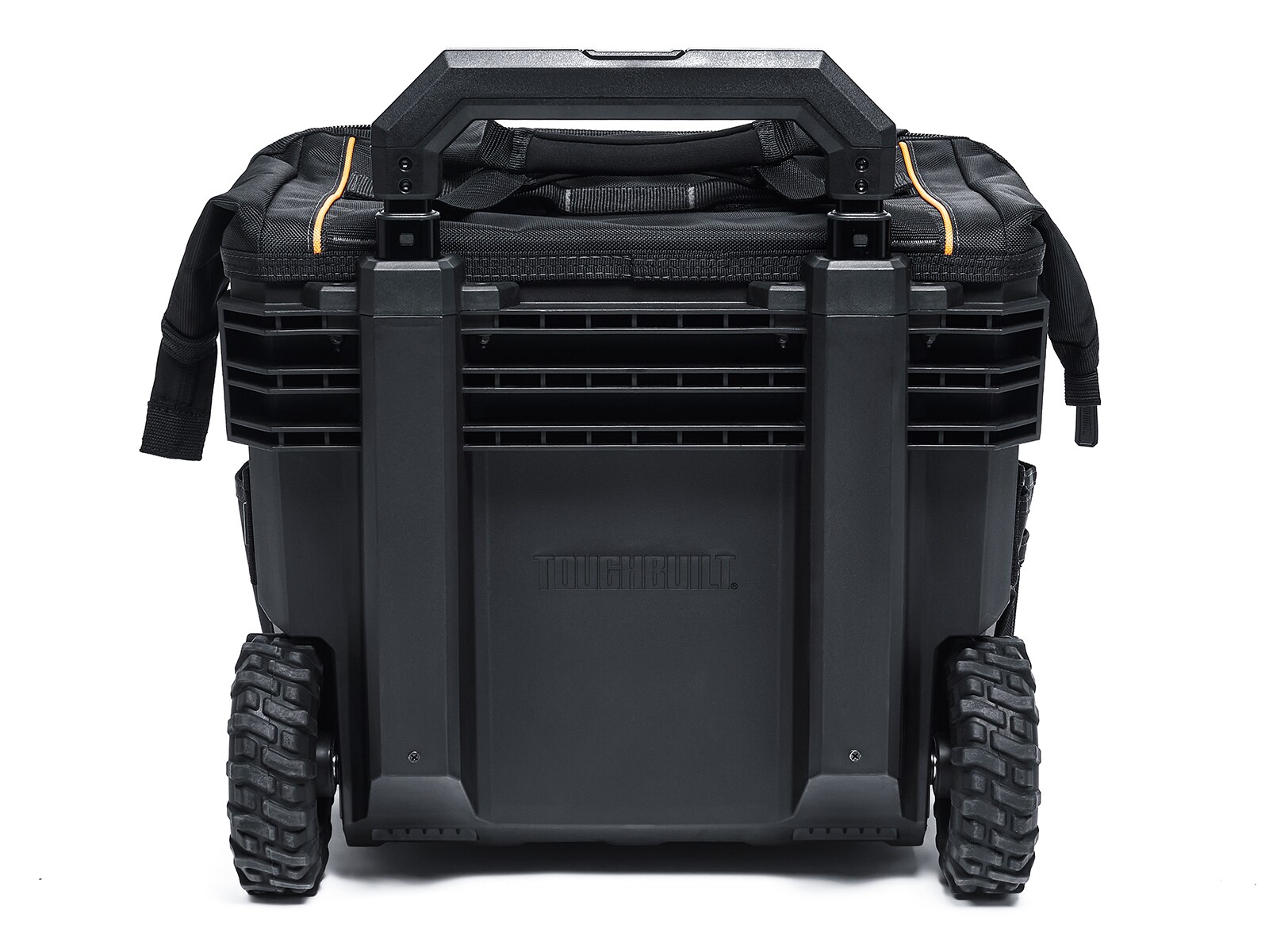 Bolsa de herramientas rodante con cremallera TOUGHBUILT Massive Mouth Hard Bottom XL de poliéster negro de 18 pulgadas de ancho x 14.5 pulgadas de profundidad x 19.5 pulgadas de largo TBL-CT-61-18