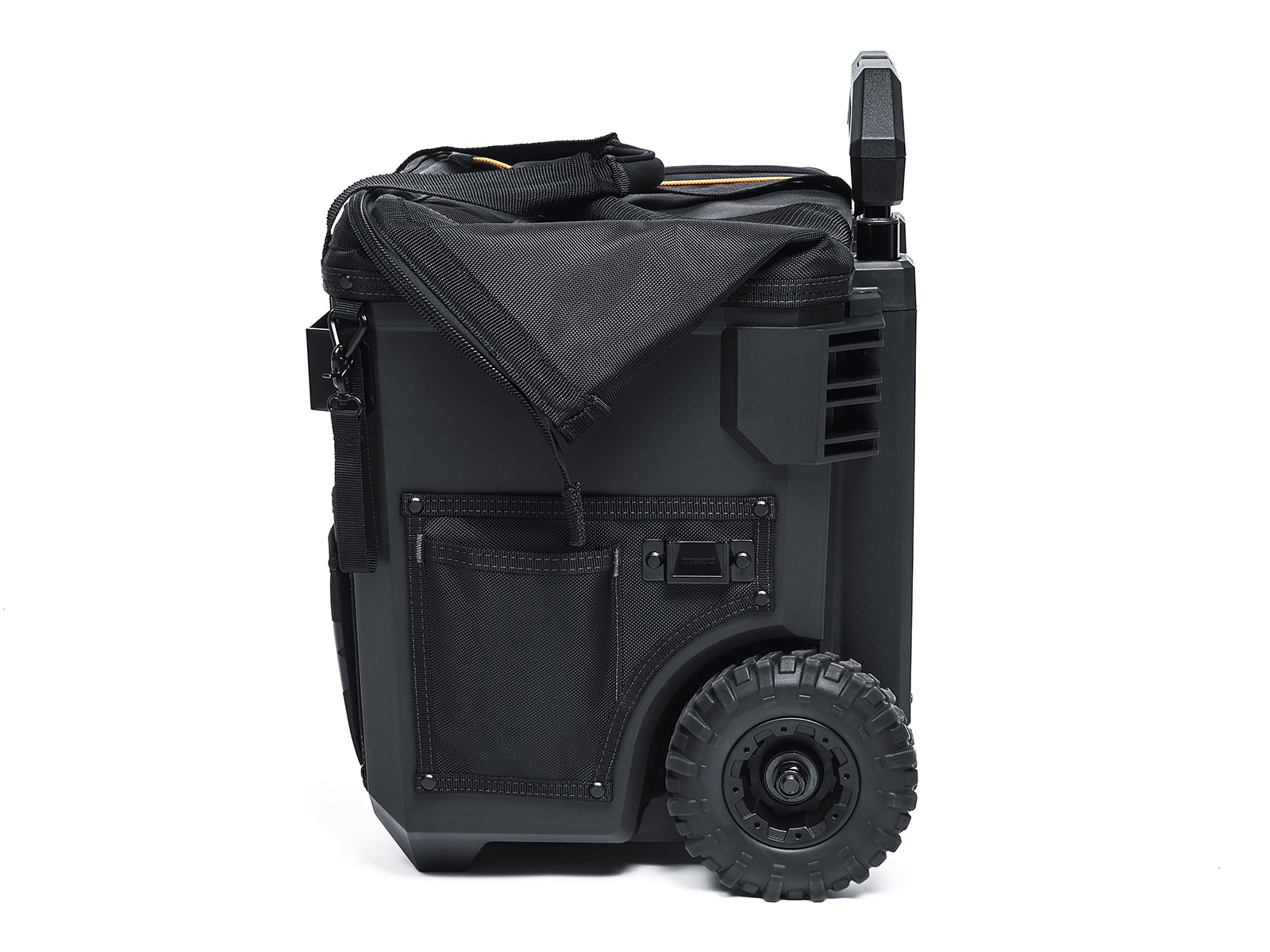 Bolsa de herramientas rodante con cremallera TOUGHBUILT Massive Mouth Hard Bottom XL de poliéster negro de 18 pulgadas de ancho x 14.5 pulgadas de profundidad x 19.5 pulgadas de largo TBL-CT-61-18