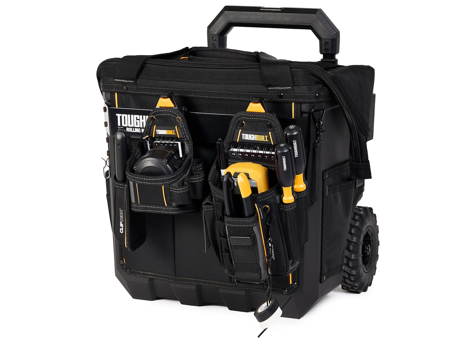 Bolsa de herramientas rodante con cremallera TOUGHBUILT Massive Mouth Hard Bottom XL de poliéster negro de 18 pulgadas de ancho x 14.5 pulgadas de profundidad x 19.5 pulgadas de largo TBL-CT-61-18