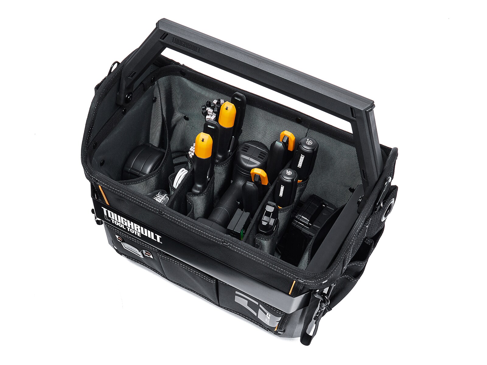 Bolso de herramientas TOUGHBUILT grande de poliéster negro de 16 pulgadas de ancho x 11.02 pulgadas de profundidad x 13.78 pulgadas de largo TBL-CT-82-16