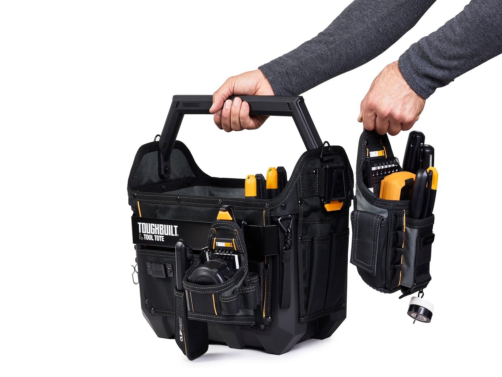 Bolso de herramientas TOUGHBUILT grande de poliéster negro de 16 pulgadas de ancho x 11.02 pulgadas de profundidad x 13.78 pulgadas de largo TBL-CT-82-16