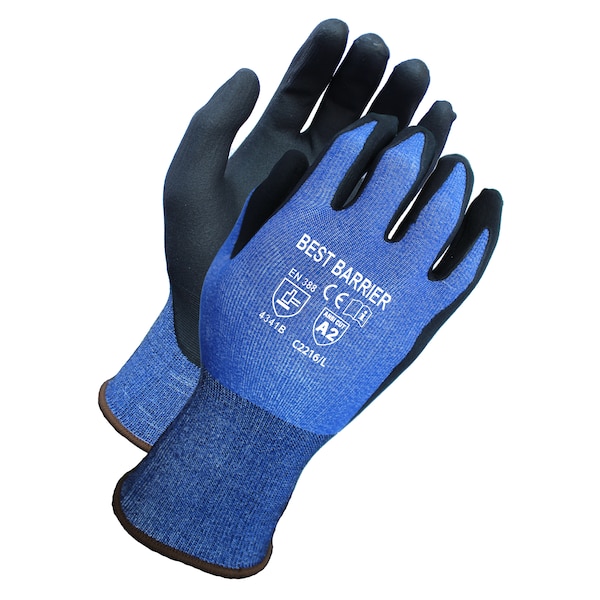 La mejor barrera A2 resistente al corte, azul, guante recubierto de microespuma de nitrilo, talla 2XL - C22162XL3.