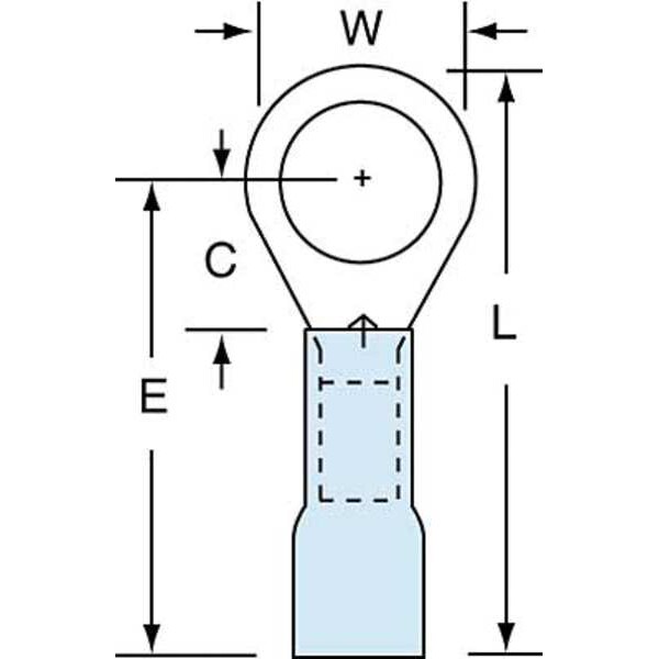 Terminal de anillo termocontraíble 16-14 AWG calibre 5/16" Paquete de 250 - MH14-516R/SK de 3M