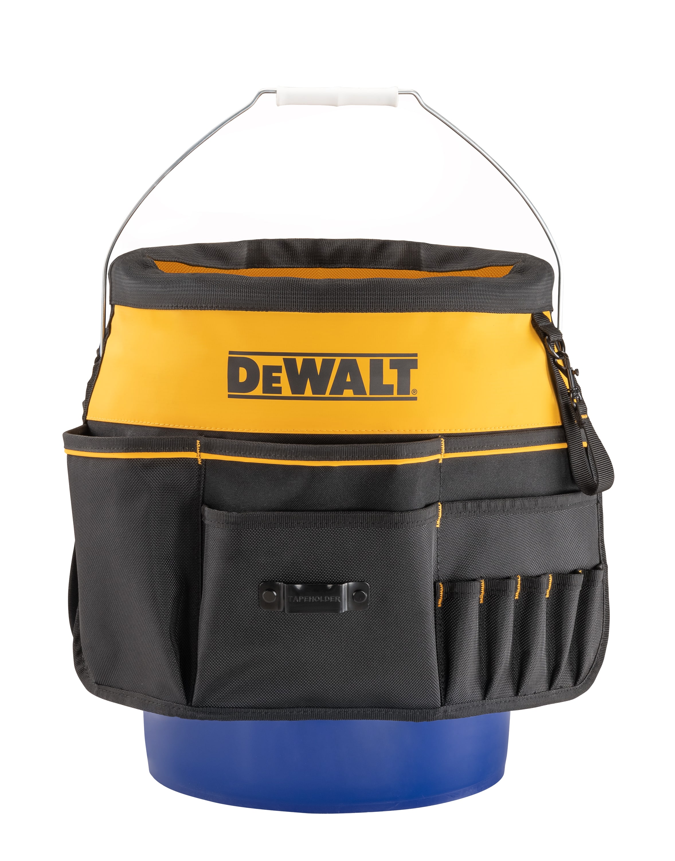 Organizador de cubeta de 5 galones DEWALT en nylon balístico negro-amarillo de 2 pulgadas de ancho x 19.625 pulgadas de profundidad x 19.75 pulgadas de largo DWST560109
