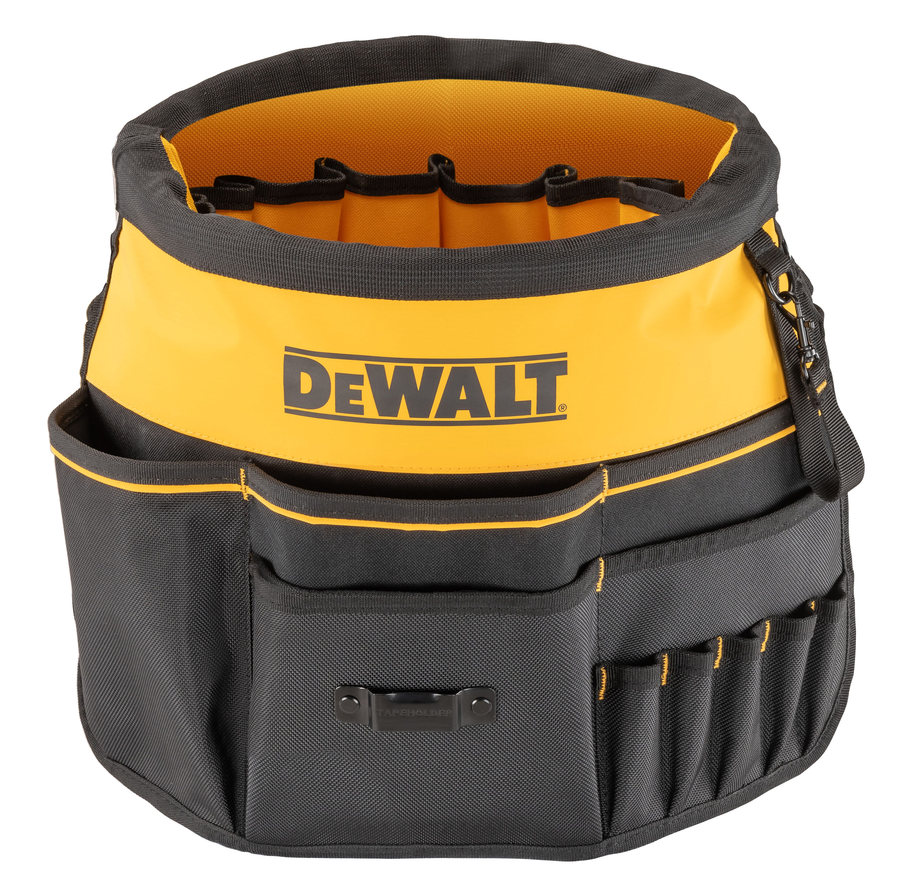 Organizador de cubeta de 5 galones DEWALT en nylon balístico negro-amarillo de 2 pulgadas de ancho x 19.625 pulgadas de profundidad x 19.75 pulgadas de largo DWST560109