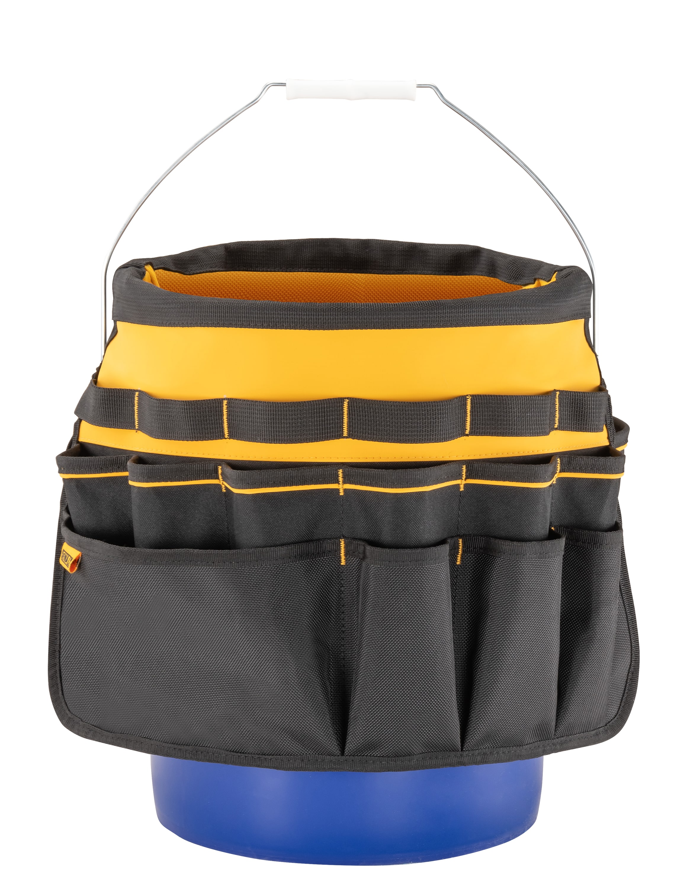 Organizador de cubeta de 5 galones DEWALT en nylon balístico negro-amarillo de 2 pulgadas de ancho x 19.625 pulgadas de profundidad x 19.75 pulgadas de largo DWST560109