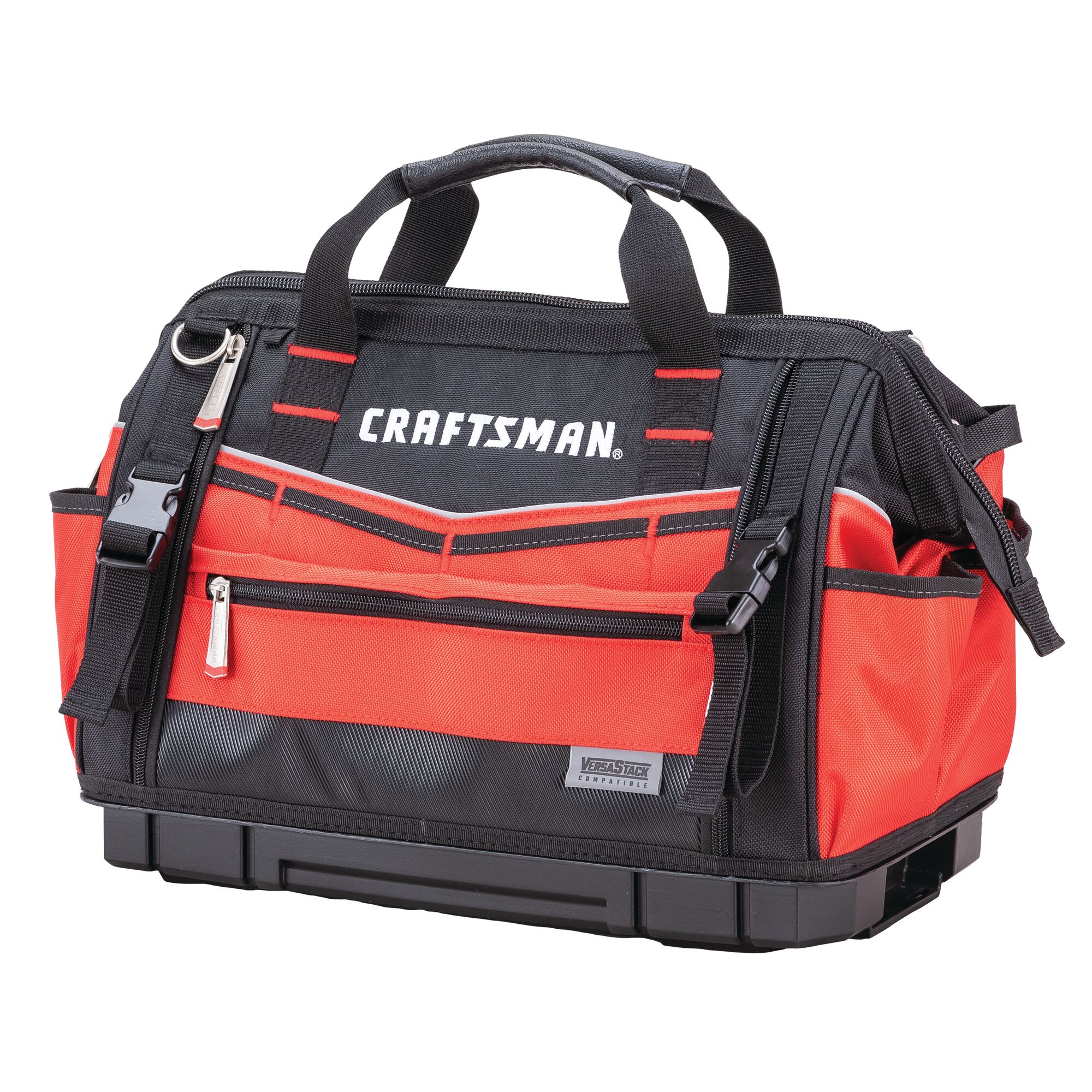 Bolsa para herramientas con cremallera CRAFTSMAN VERSASTACK roja/negra de poliéster 17 pulgadas de ancho x 8.5 pulgadas de profundidad x 13 pulgadas de largo CMST17622