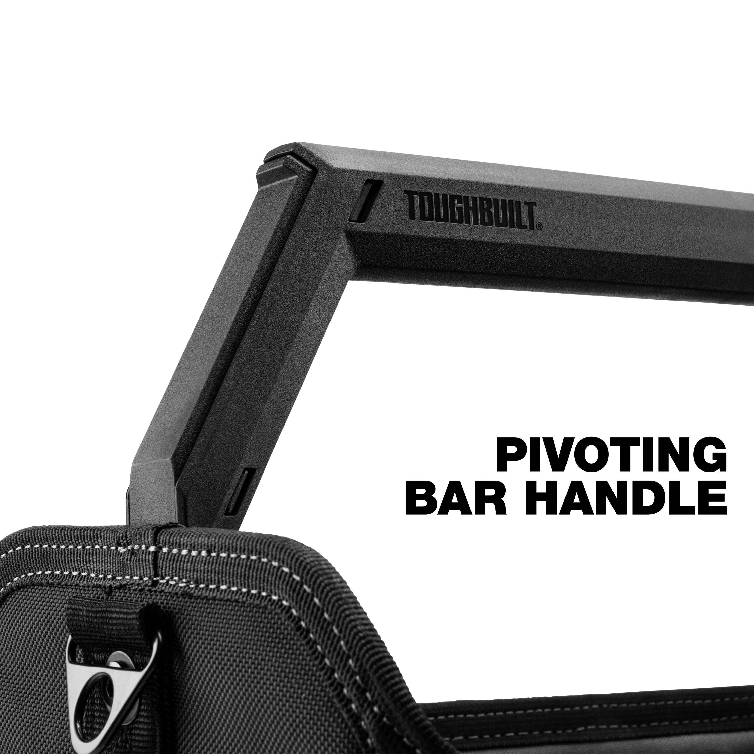 Tote para herramientas TOUGHBUILT STACKTECH de poliéster negro de 18 pulgadas de ancho x 12 pulgadas de profundidad x 14.8 pulgadas de largo TB-B1-S-80C