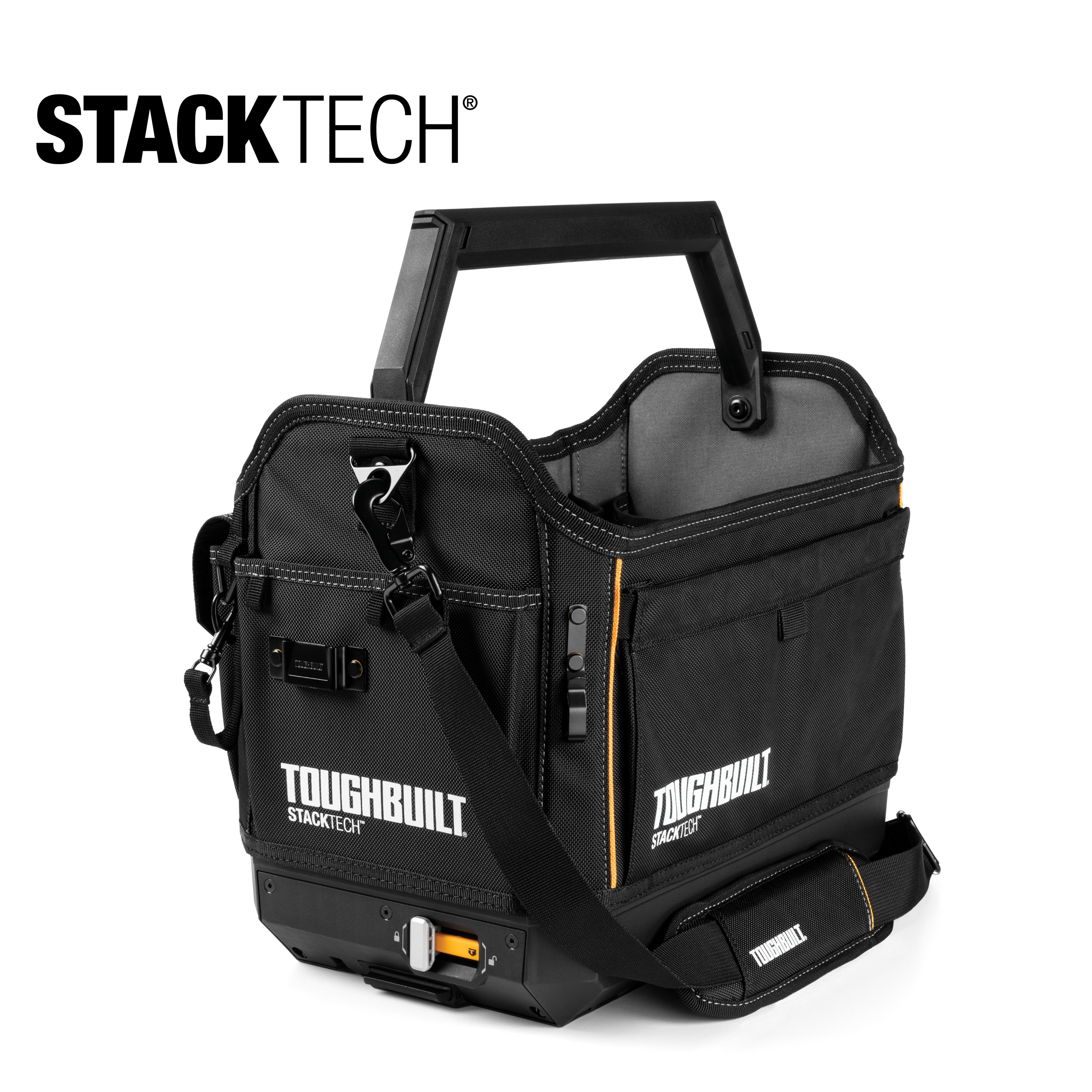Tote para herramientas TOUGHBUILT STACKTECH de poliéster negro de 18 pulgadas de ancho x 12 pulgadas de profundidad x 14.8 pulgadas de largo TB-B1-S-80C