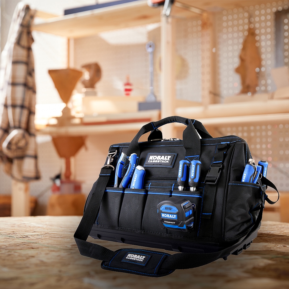 Bolsa de herramientas con cierre Kobalt CASESTACK azul de poliéster de 20 pulgadas de ancho x 13.5 pulgadas de profundidad x 10.5 pulgadas de largo KB-CS-S20