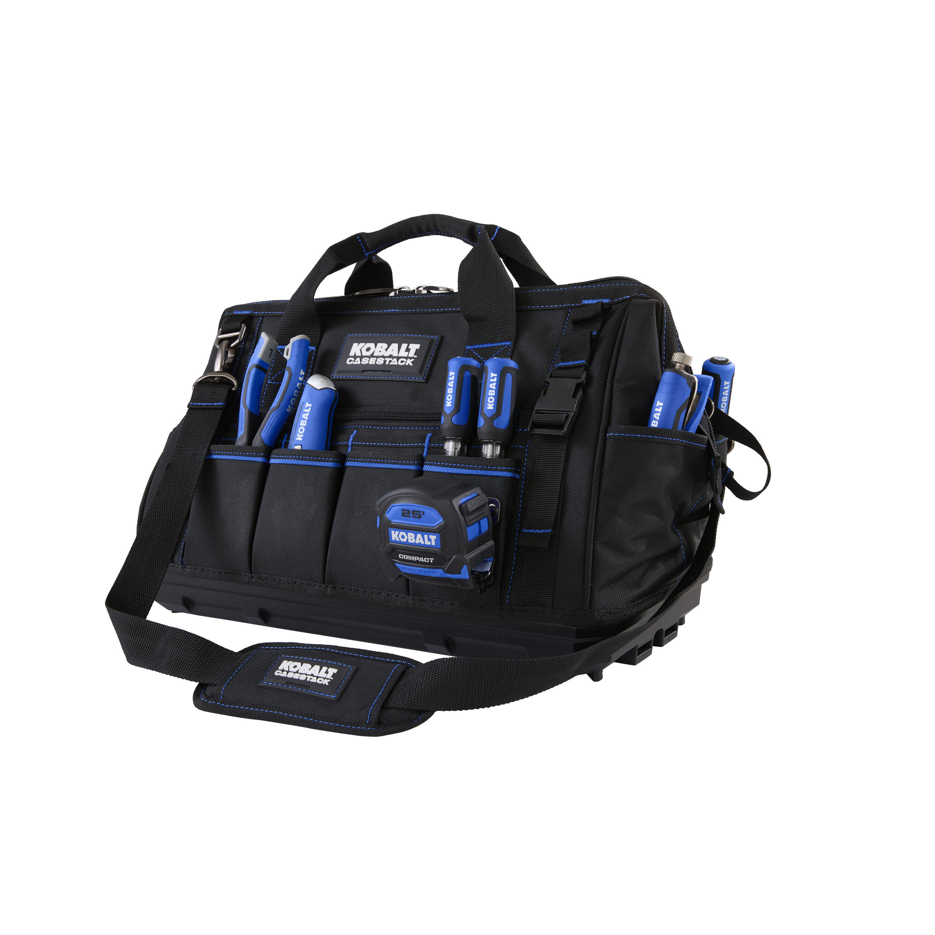 Bolsa de herramientas con cierre Kobalt CASESTACK azul de poliéster de 20 pulgadas de ancho x 13.5 pulgadas de profundidad x 10.5 pulgadas de largo KB-CS-S20