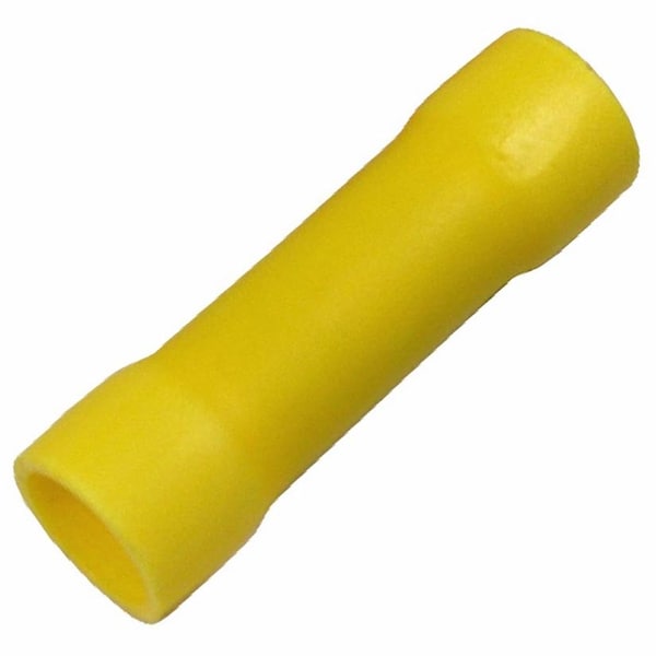 Conector de cable de pico de vinilo aislado con extremo cónico, con barril de costura dentada, 12-10 AWG amarillo, 14PK - 1900KT