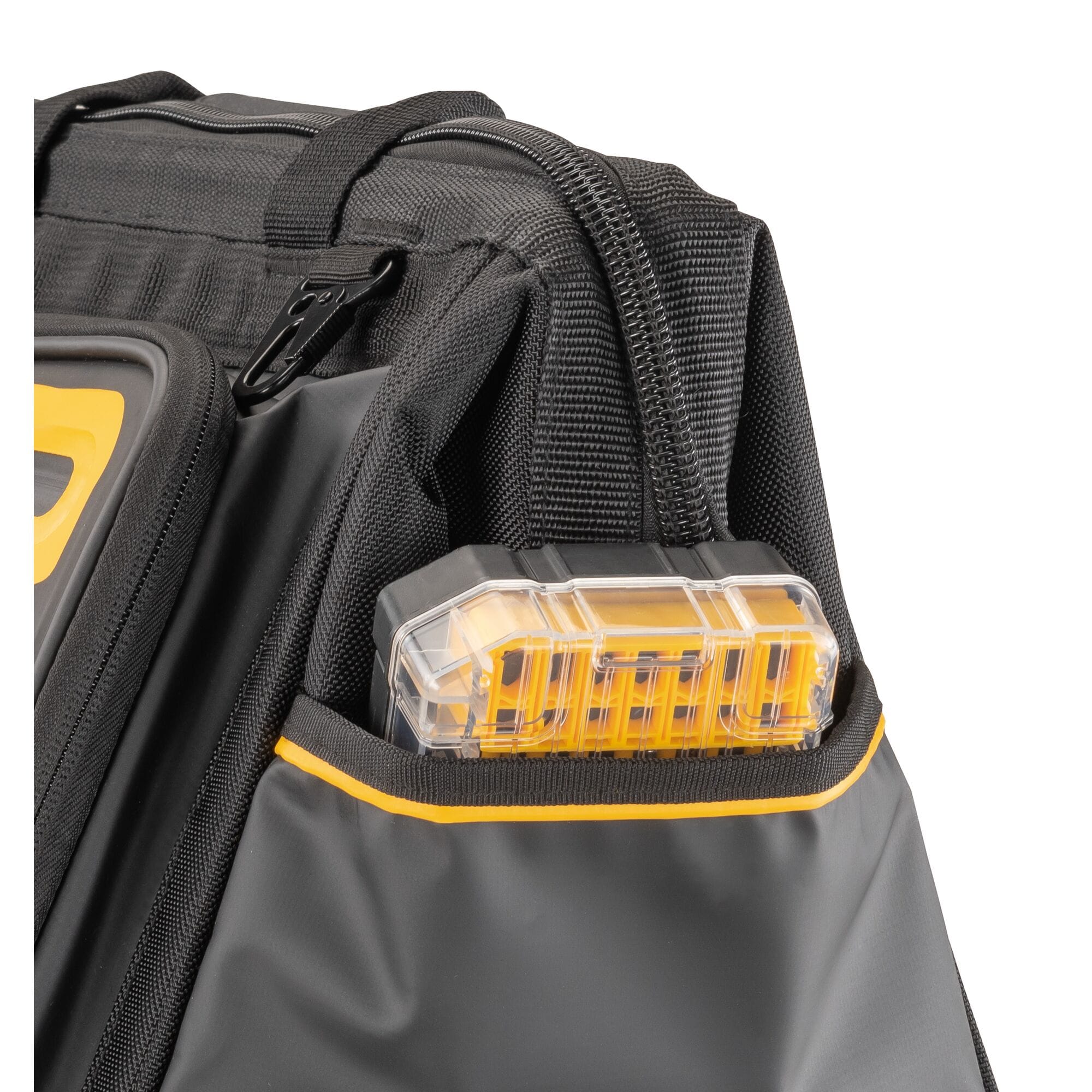 Bolso para herramientas con cierre DEWALT de nylon balístico negro/amarillo 11 pulgadas de ancho x 11.75 pulgadas de profundidad x 16.125 pulgadas de largo DWST560103