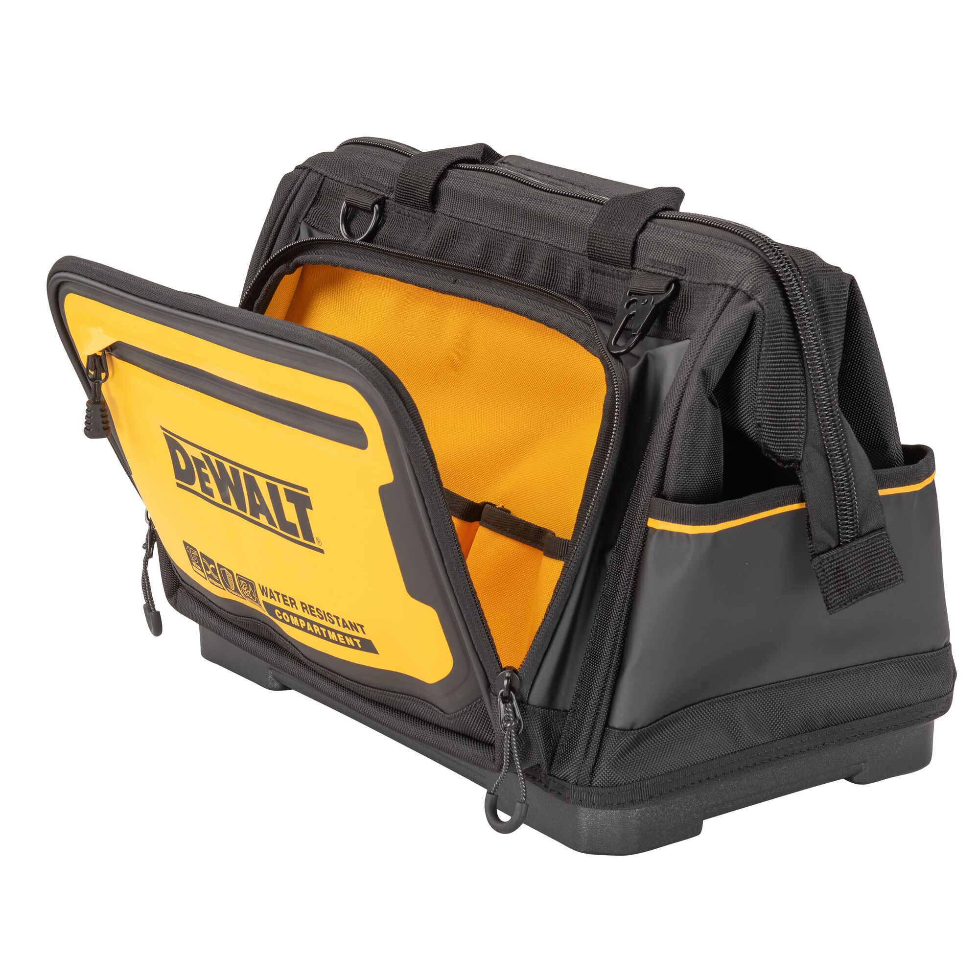 Bolso para herramientas con cierre DEWALT de nylon balístico negro/amarillo 11 pulgadas de ancho x 11.75 pulgadas de profundidad x 16.125 pulgadas de largo DWST560103