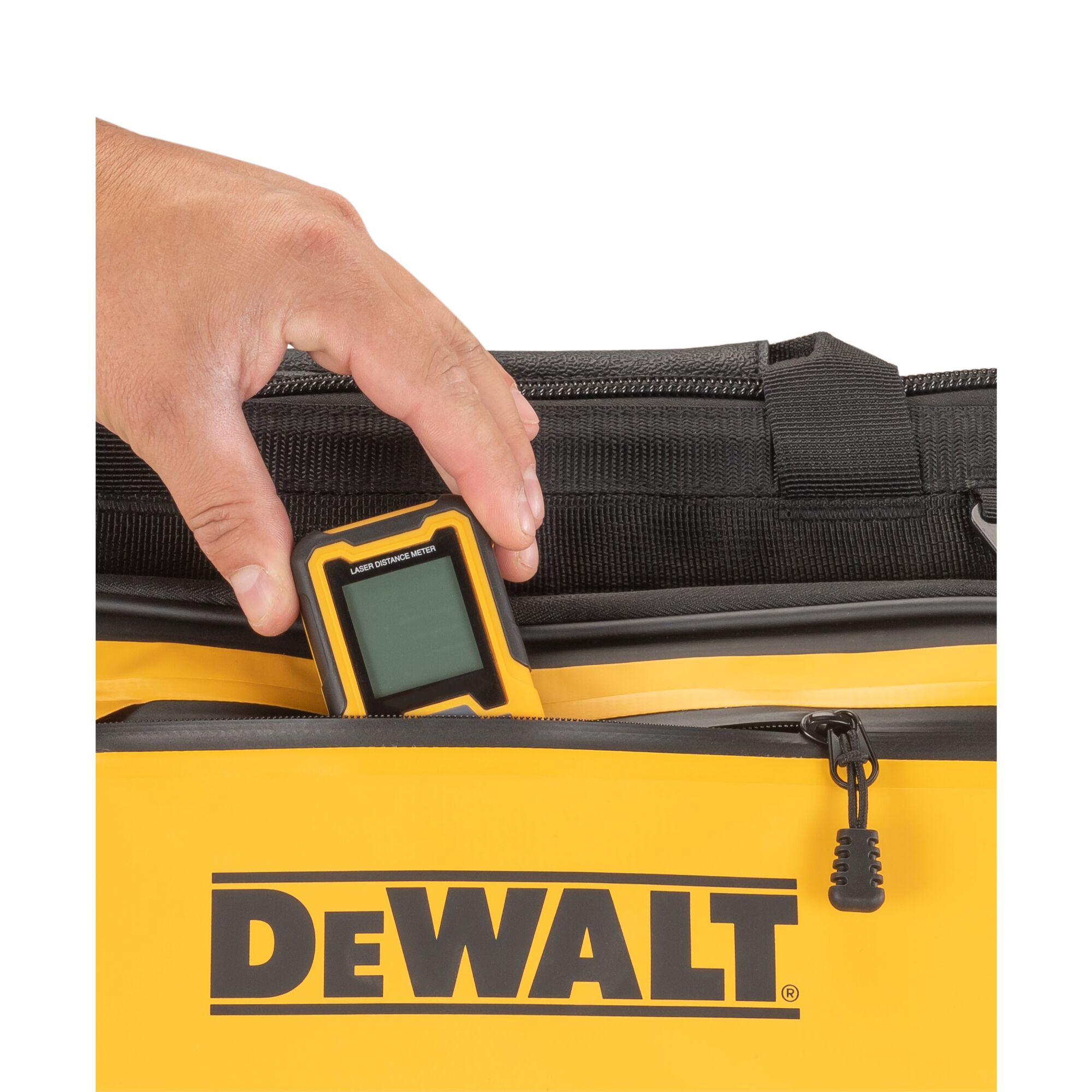 Bolso para herramientas con cierre DEWALT de nylon balístico negro/amarillo 11 pulgadas de ancho x 11.75 pulgadas de profundidad x 16.125 pulgadas de largo DWST560103
