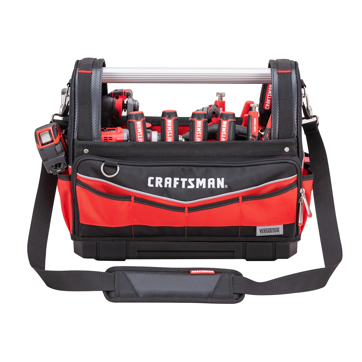 Bolso de herramientas CRAFTSMAN VERSASTACK rojo y negro de poliéster de 17 pulgadas de ancho x 8.5 pulgadas de profundidad x 13 pulgadas de largo CMST17621