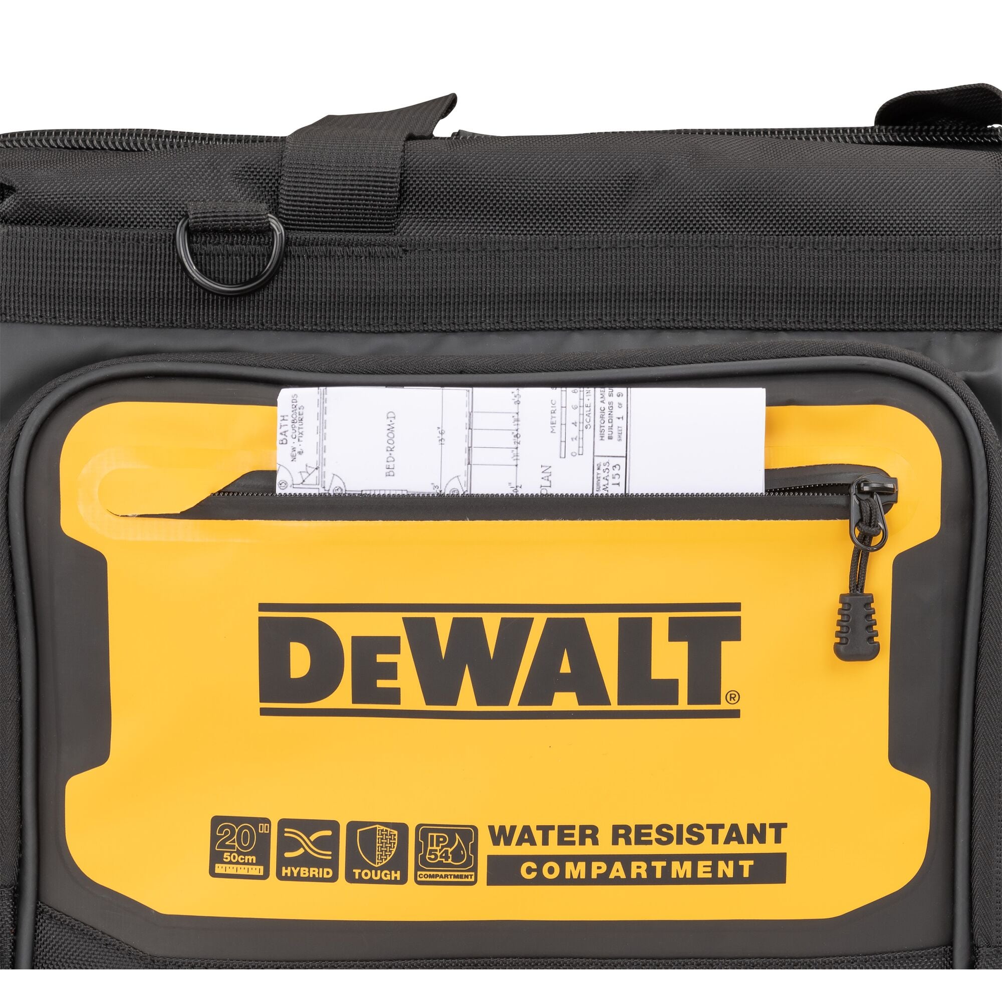 Bolsa para herramientas con cierre DEWALT Negro-Amarillo de nylon balístico 11.375 pulg W x 12.125 pulg D x 20 pulg L DWST560104