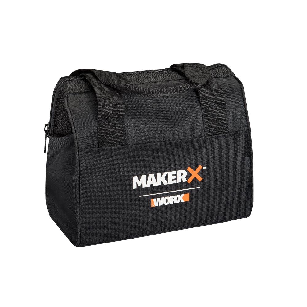Bolsa de herramientas con cremallera MakerX de nylon negro de 10 pulgadas de ancho x 6.25 pulgadas de profundidad x 10 pulgadas de largo WA1551 de WORX