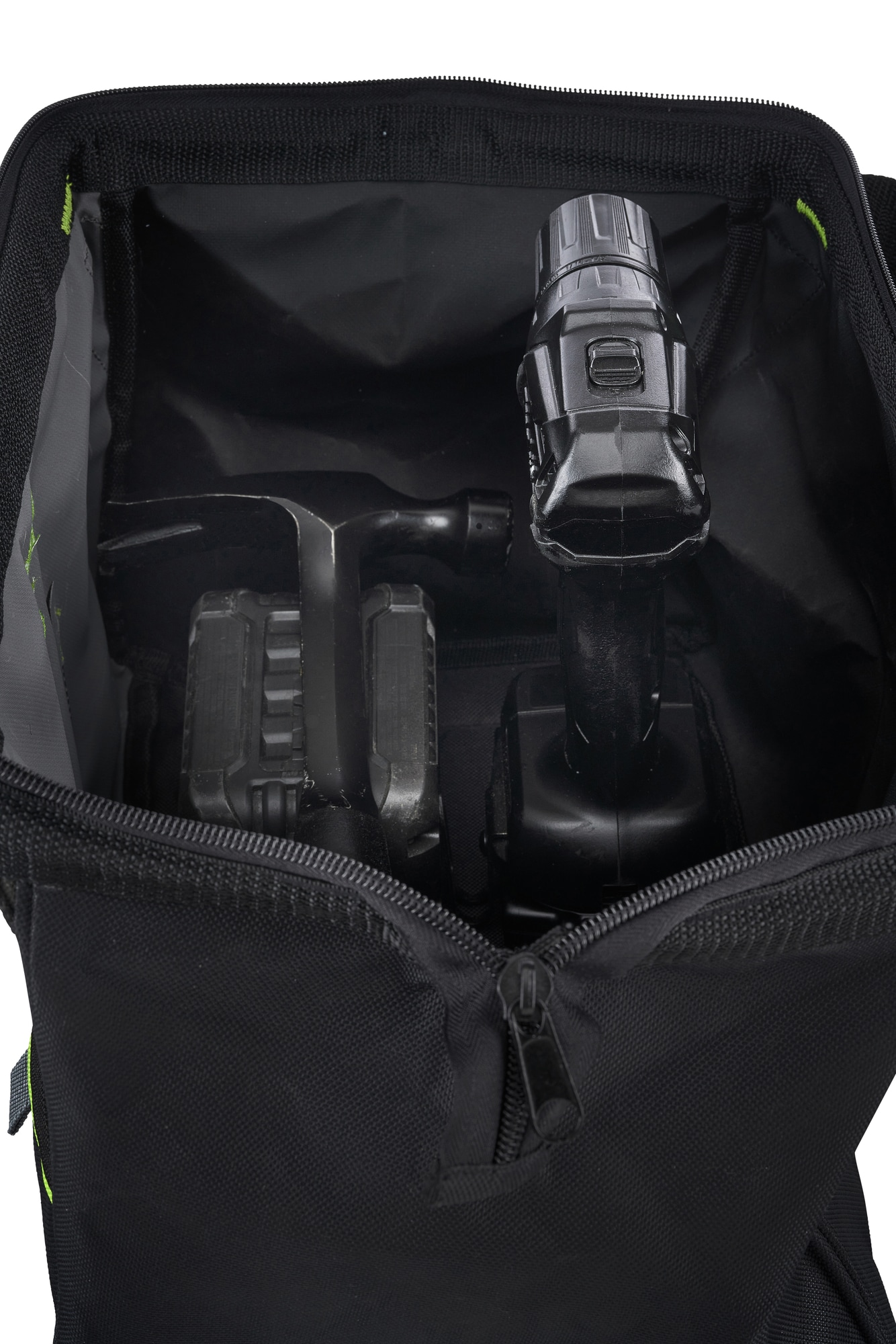 Bolso para herramientas con cremallera de poliéster negro AWP de 13 pulgadas de ancho x 7.5 pulgadas de profundidad x 8 pulgadas de largo