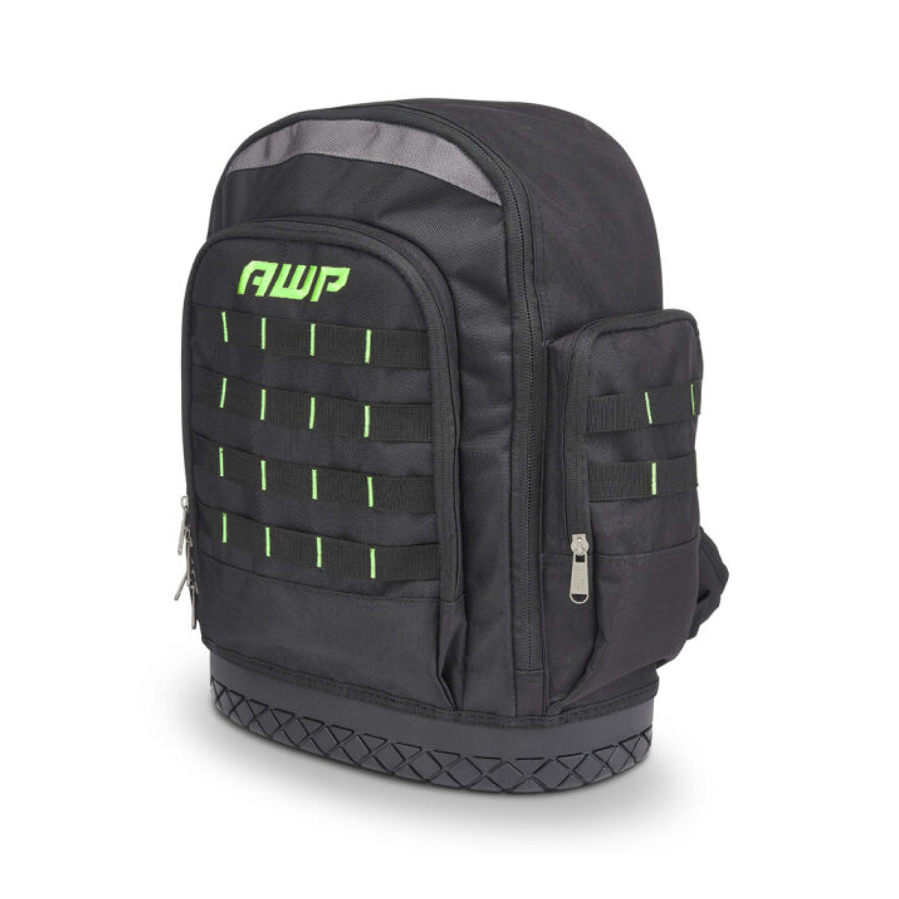 Mochila negra de poliéster AWP de 15 pulgadas de ancho x 8 pulgadas de profundidad x 17.5 pulgadas de largo con cierre de cremallera 1L-22419-2