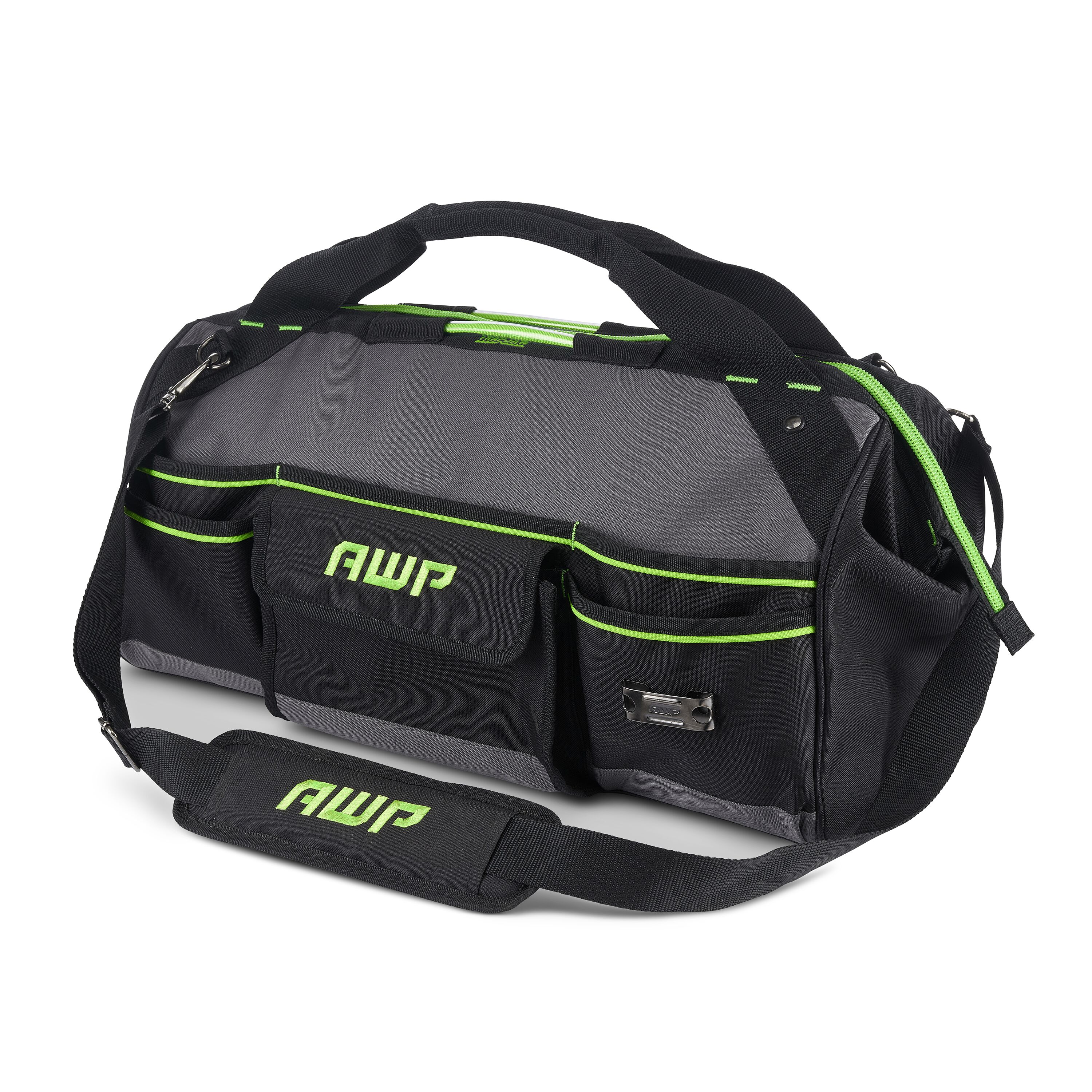 Bolsa de herramientas con cierre de 22 pulgadas de ancho x 8.5 pulgadas de profundidad x 9 pulgadas de largo de poliéster negro AWP