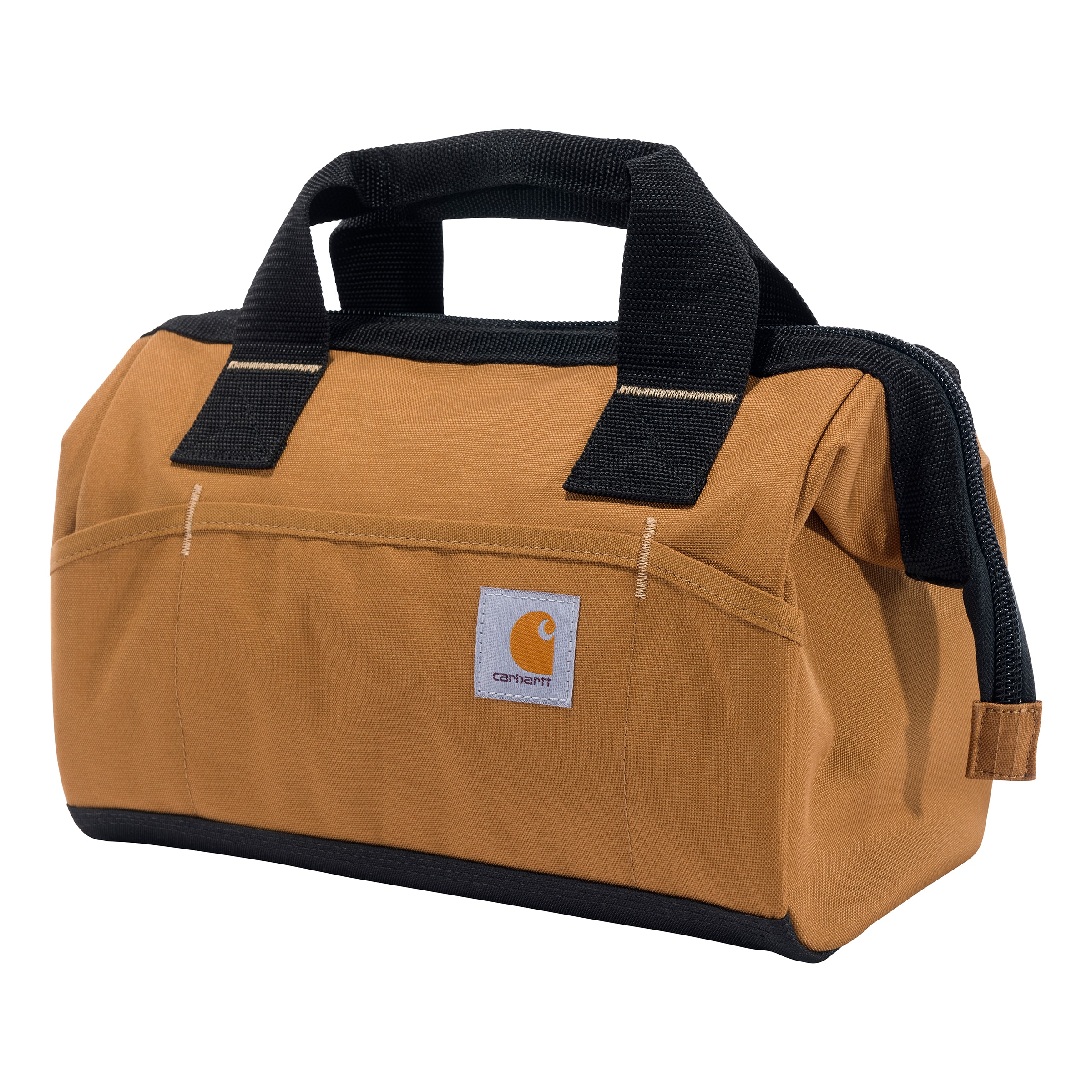 Bolso para herramientas Carhartt de 13 pulgadas con 15 bolsillos, de peso medio, color café de poliéster, 13 pulgadas de ancho x 7 pulgadas de profundidad x 16.4 pulgadas de largo con cierre B000052221199