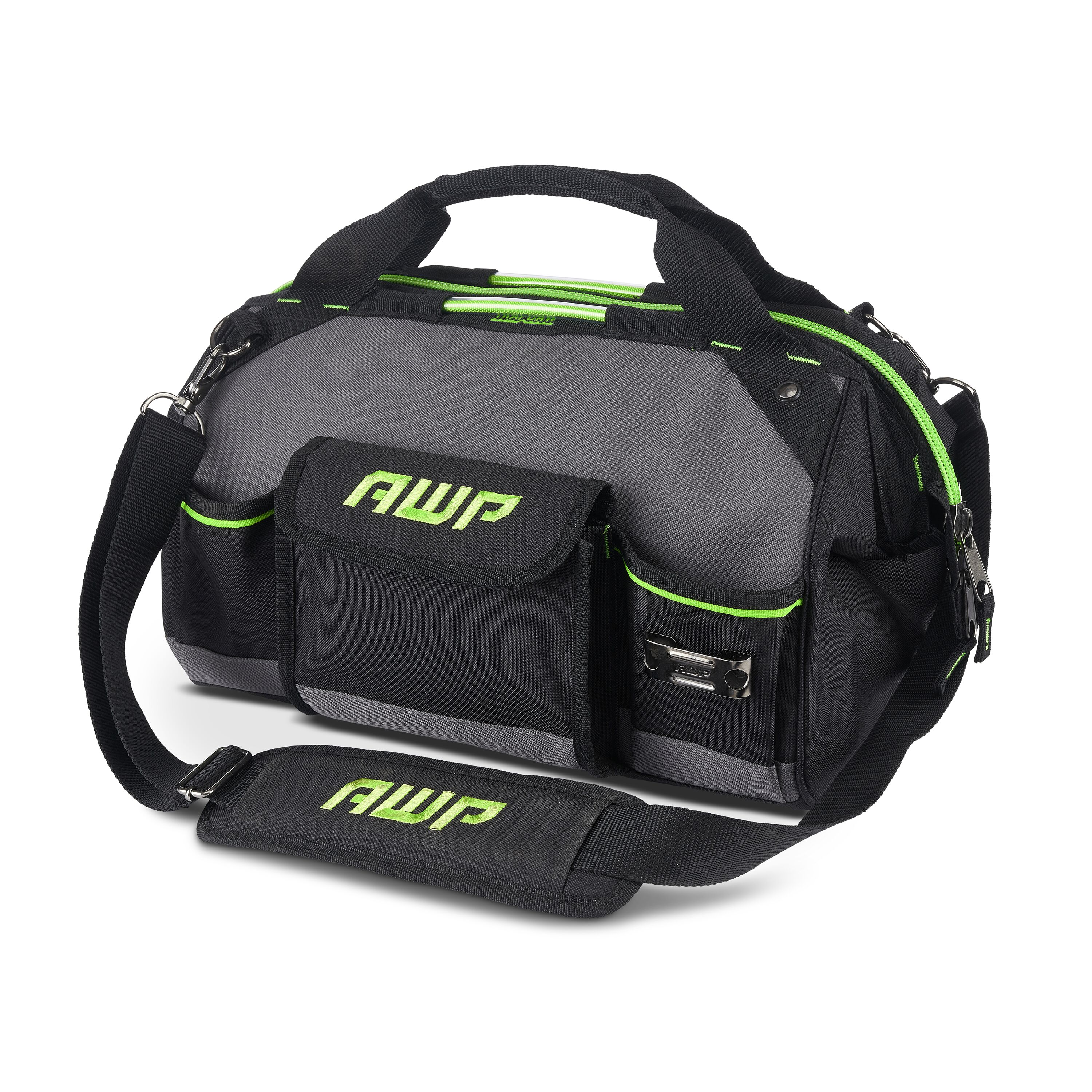 Bolsa de herramientas con cierre de poliéster negro AWP de 16 pulgadas de ancho x 12 pulgadas de profundidad x 9 pulgadas de largo 1L-2216-TJ