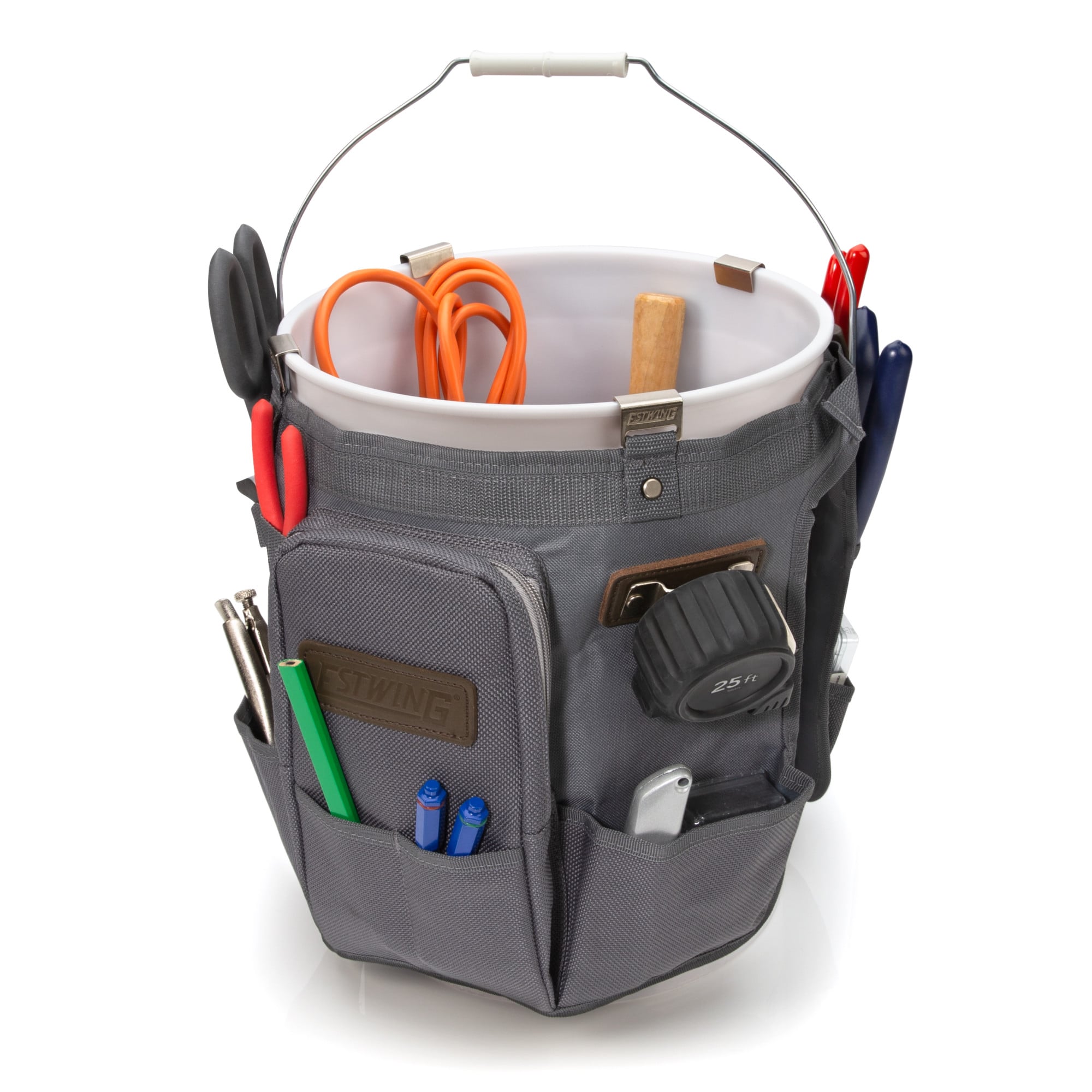 Organizador de cubeta de 5 galones Estwing gris/marrón de poliéster de 8.50 pulgadas de ancho x 13.00 pulgadas de profundidad x 1.60 pulgadas de largo 94767