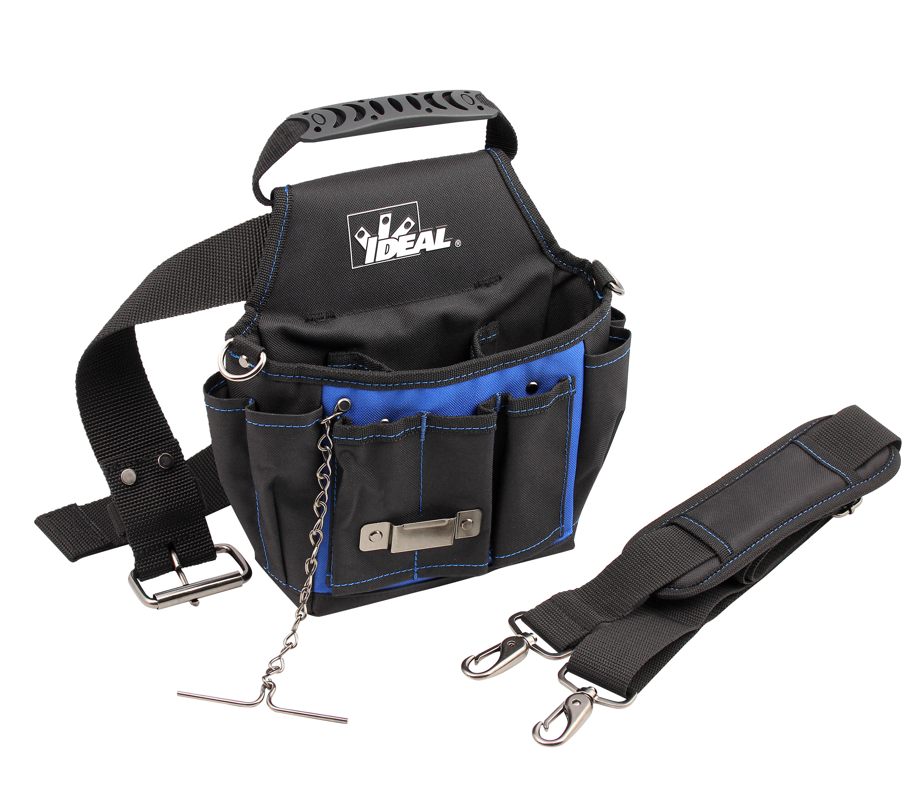 Tote de electricista IDEAL azul de poliéster de 10.5 pulgadas de ancho x 6.0 pulgadas de profundidad x 9.0 pulgadas de largo 37-026