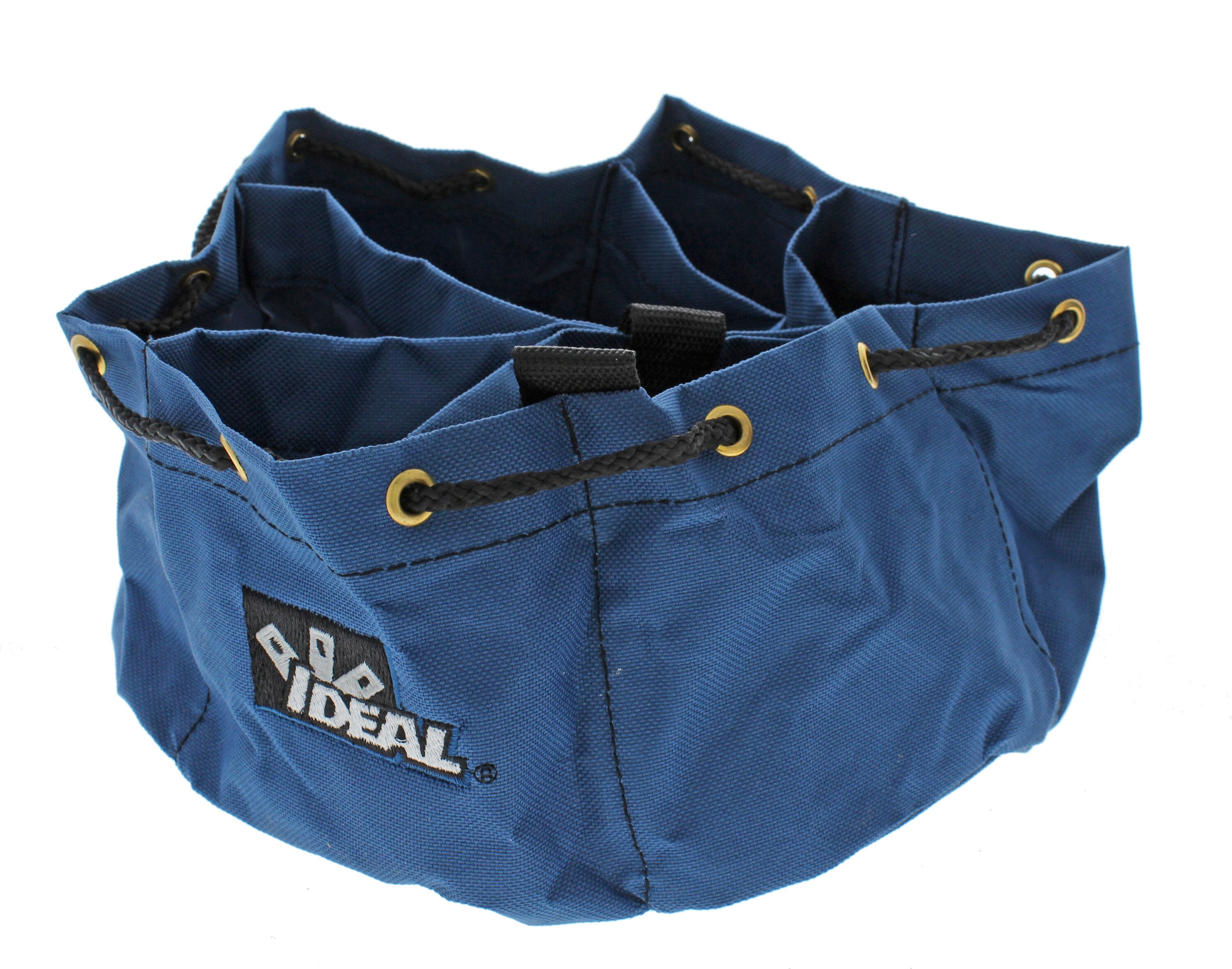 Bolsa de herramientas para accesorios con cordón de poliéster azul IDEAL de 9.5 pulgadas de ancho x 3.5 pulgadas de fondo x 9.5 pulgadas de largo 35-655