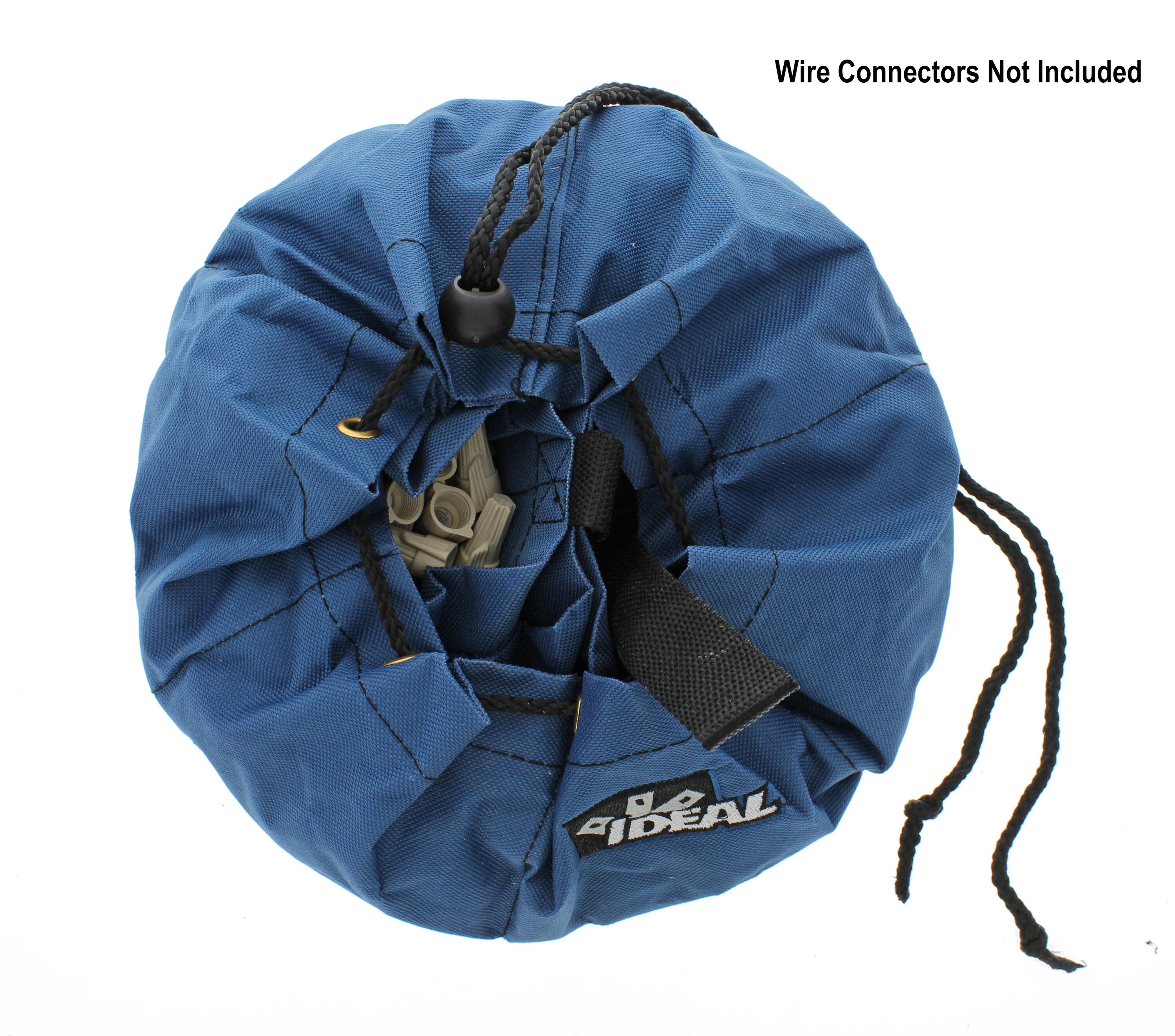 Bolsa de herramientas para accesorios con cordón de poliéster azul IDEAL de 9.5 pulgadas de ancho x 3.5 pulgadas de fondo x 9.5 pulgadas de largo 35-655