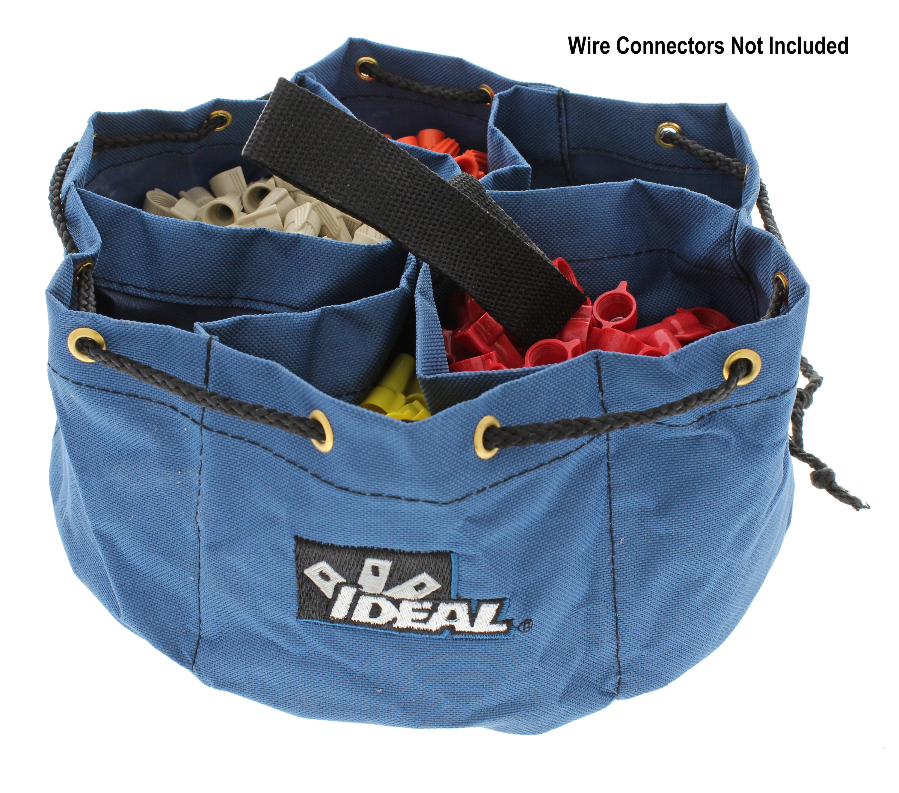 Bolsa de herramientas para accesorios con cordón de poliéster azul IDEAL de 9.5 pulgadas de ancho x 3.5 pulgadas de fondo x 9.5 pulgadas de largo 35-655