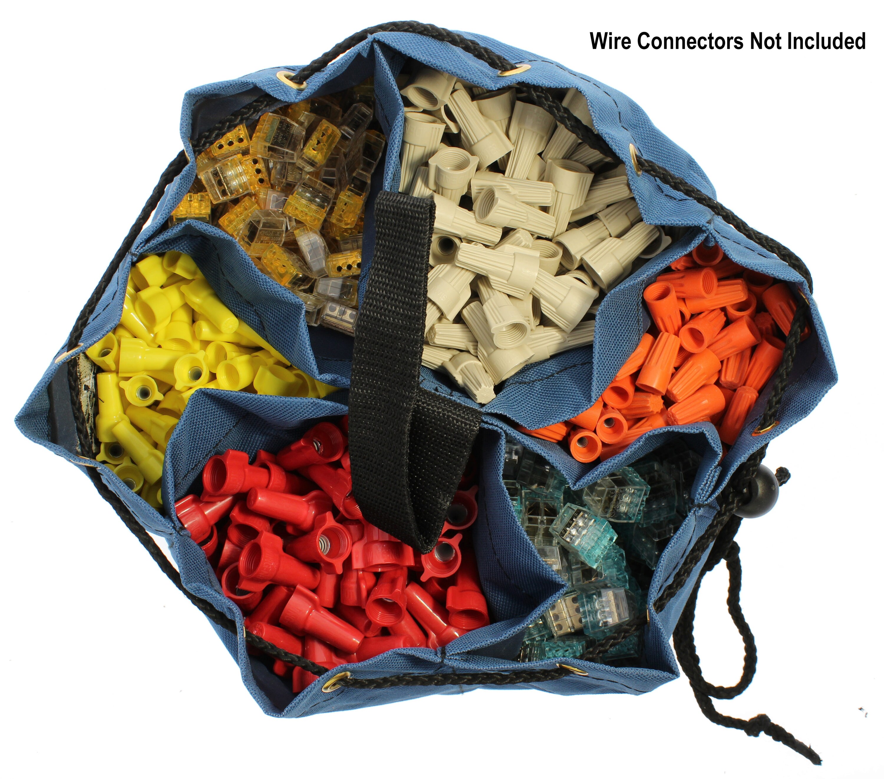 Bolsa de herramientas para accesorios con cordón de poliéster azul IDEAL de 9.5 pulgadas de ancho x 3.5 pulgadas de fondo x 9.5 pulgadas de largo 35-655