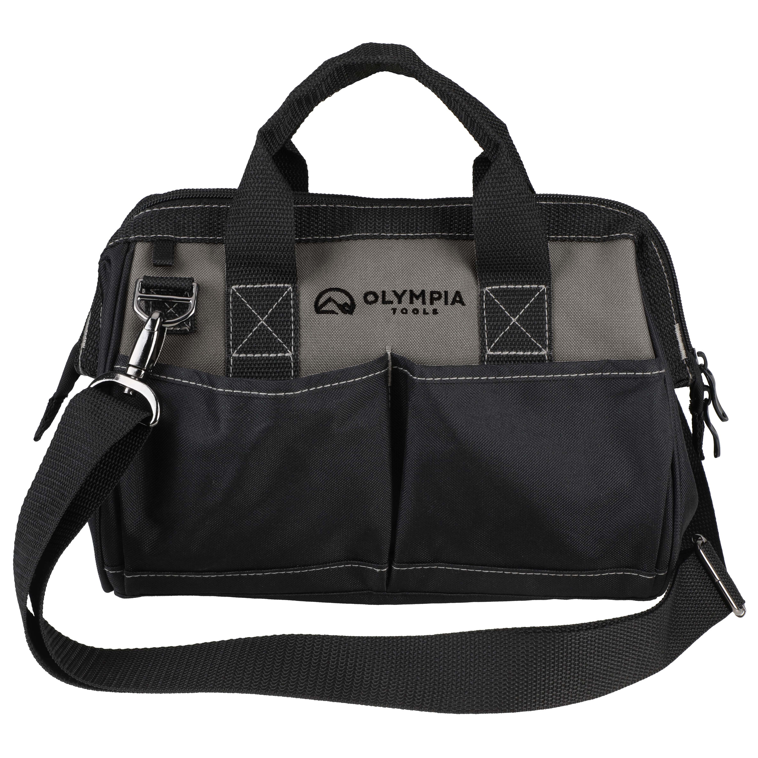 Bolsa para herramientas con cierre OLYMPIA de poliéster negro de 10 pulgadas de ancho x 12.01 pulgadas de profundidad x 7.01 pulgadas de largo 91-012