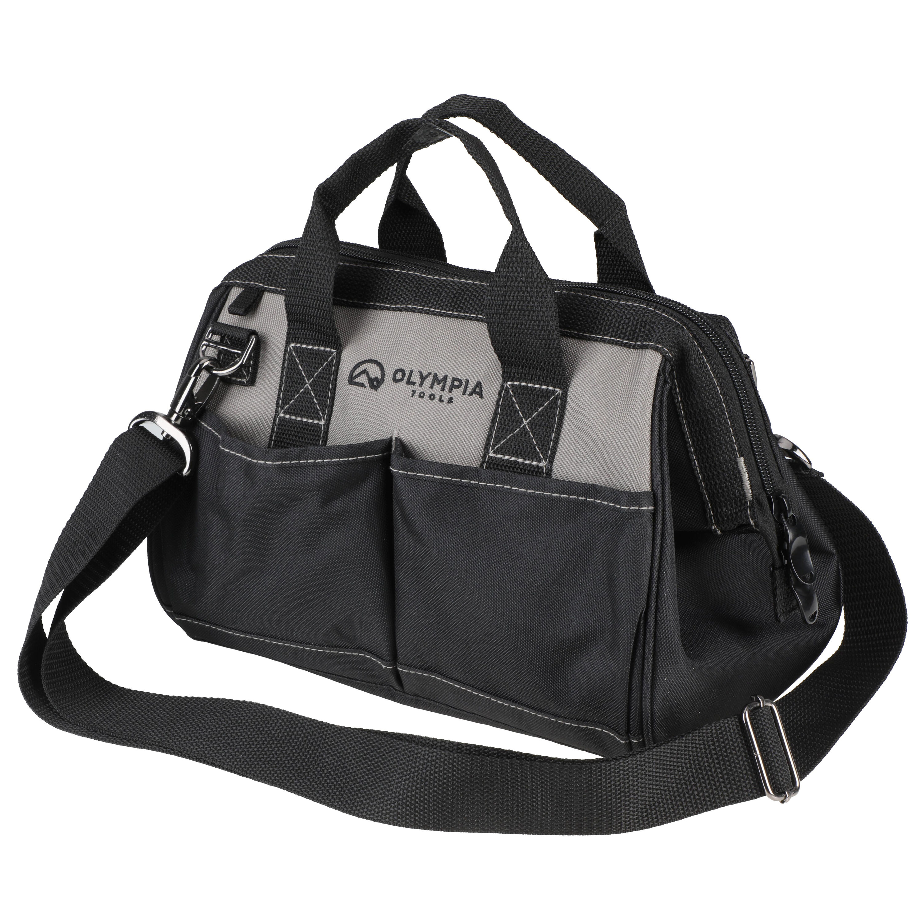 Bolsa para herramientas con cierre OLYMPIA de poliéster negro de 10 pulgadas de ancho x 12.01 pulgadas de profundidad x 7.01 pulgadas de largo 91-012