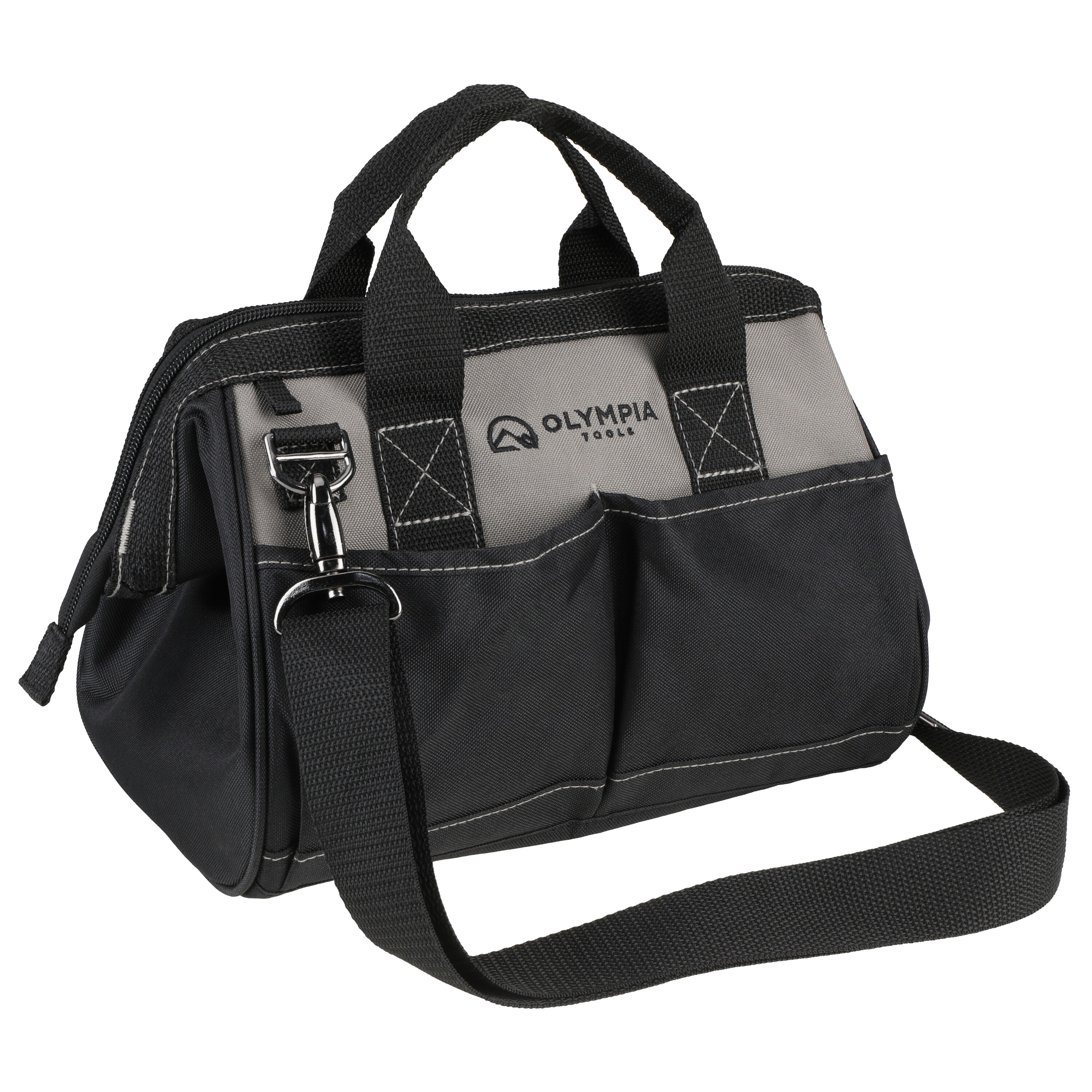 Bolsa para herramientas con cierre OLYMPIA de poliéster negro de 10 pulgadas de ancho x 12.01 pulgadas de profundidad x 7.01 pulgadas de largo 91-012