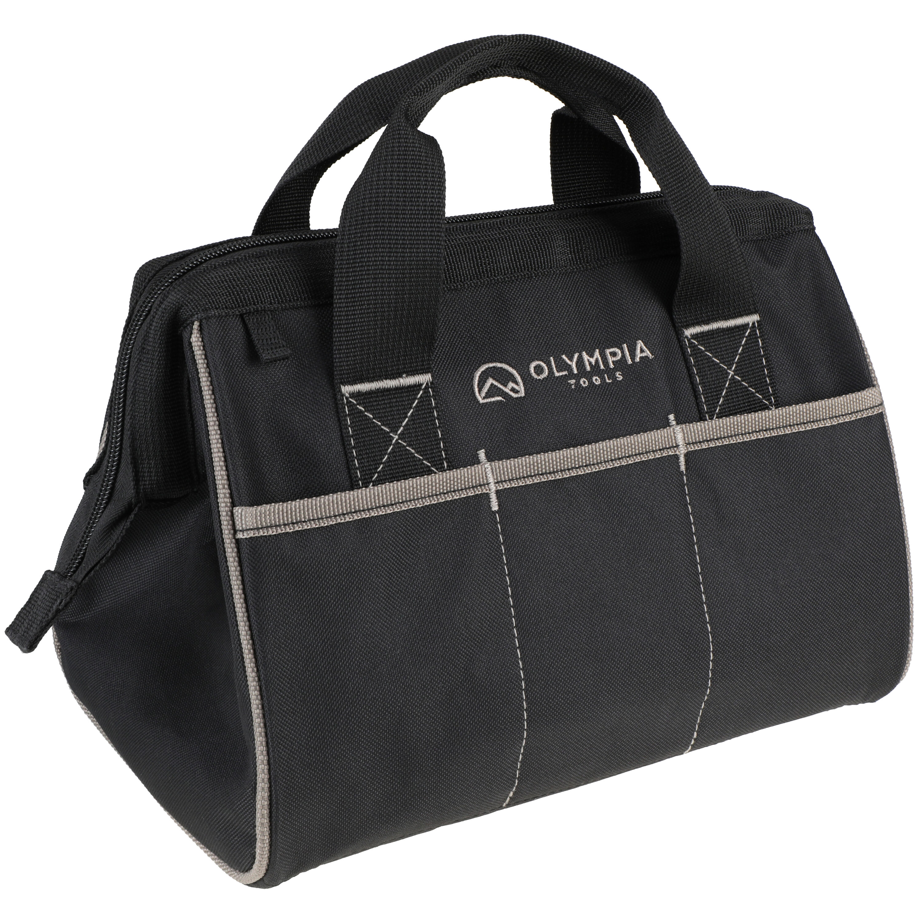 Bolsa de herramientas con cierre OLYMPIA de nylon negro de 9.06 pulgadas de ancho x 11.81 pulgadas de profundidad x 7.87 pulgadas de largo 91-019