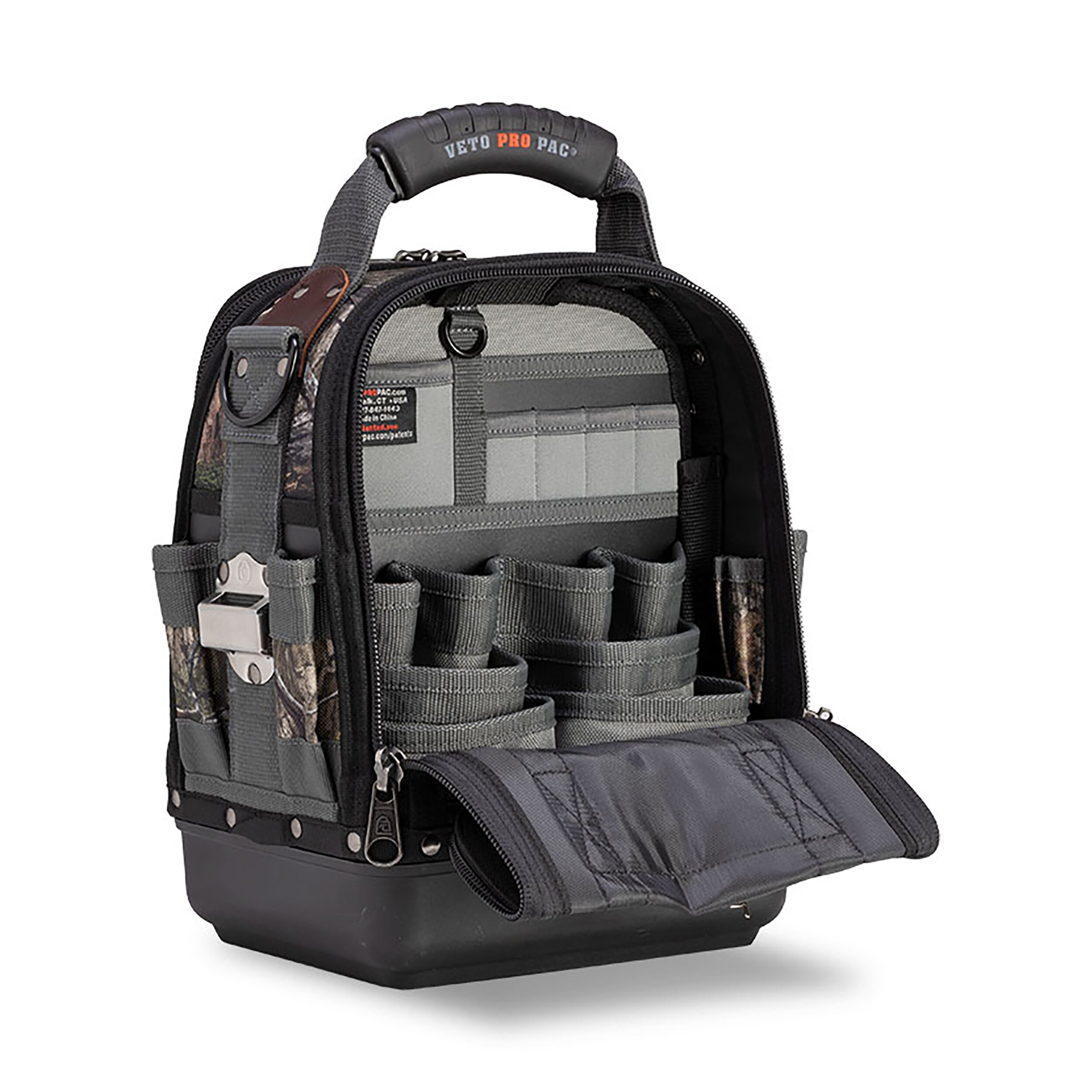 Bolsa de herramientas con cremallera Veto Pro Pac CAMO - Mossy Oak Country DNA Nylon 12 pulgadas de ancho x 8.5 pulgadas de profundidad x 14 pulgadas de largo VPP10386