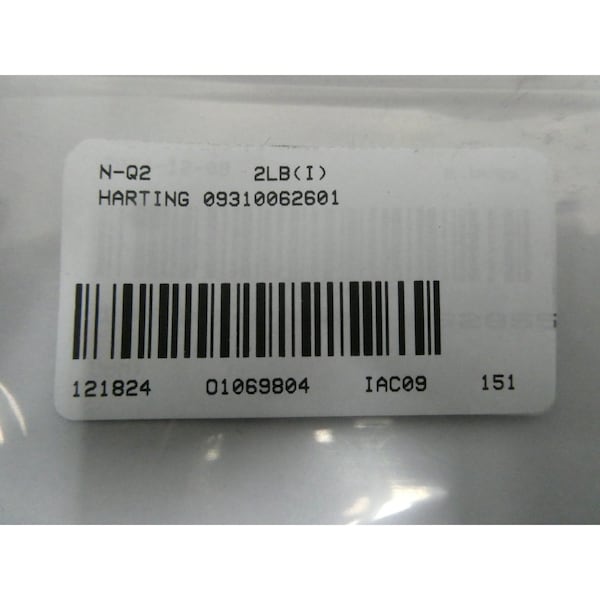 Harting 09310062601 CONECTOR DE INSERCIÓN DE CLAVIJA HAN 6 HSB-STI INDUSTRIAL - 9310062601