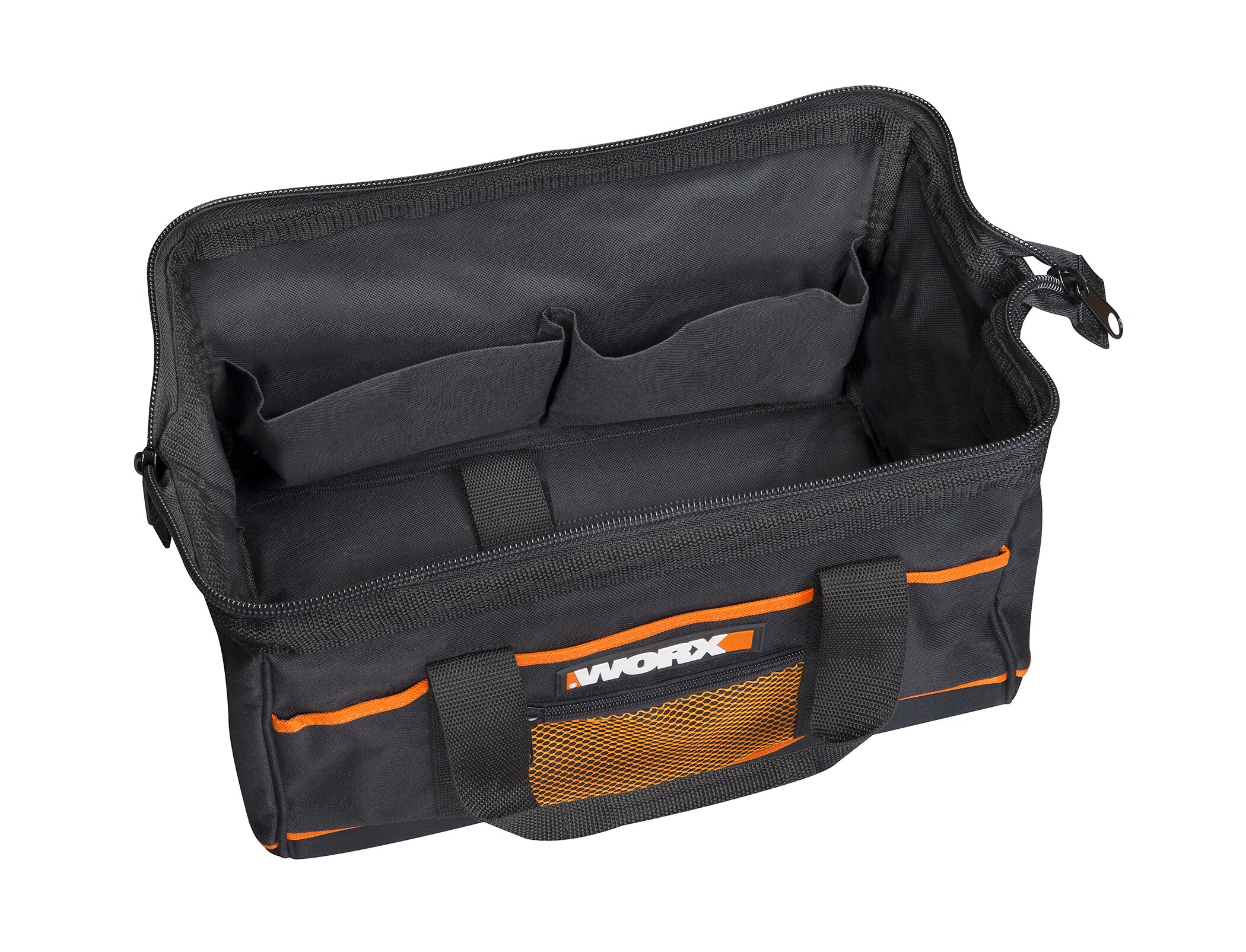 Bolso de herramientas con cierre negro de nylon WORX de 8.75 pulgadas de ancho x 9 pulgadas de profundidad x 14.6 pulgadas de largo WA0076