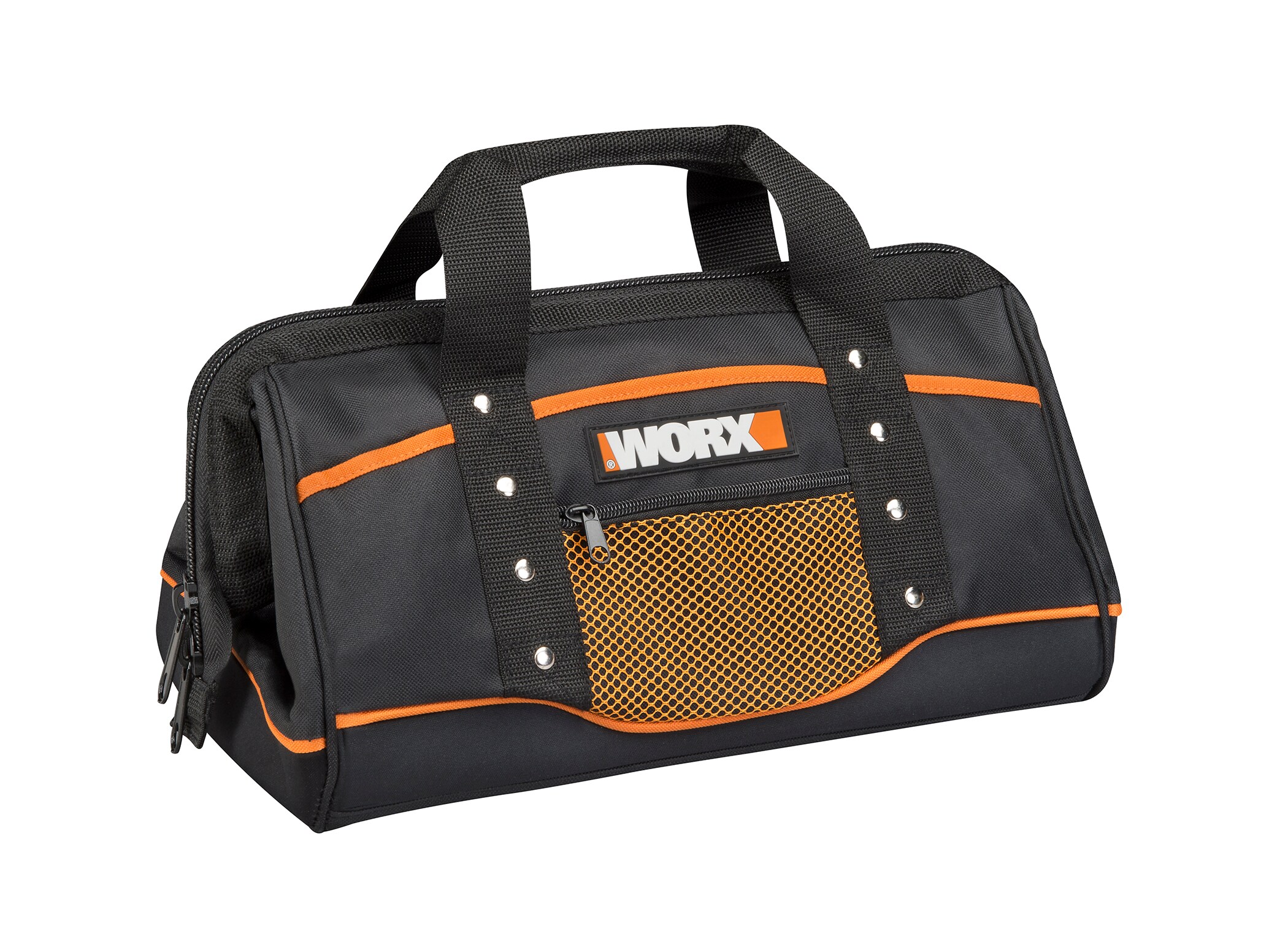 Bolso de herramientas con cierre negro de nylon WORX de 8.75 pulgadas de ancho x 9 pulgadas de profundidad x 14.6 pulgadas de largo WA0076