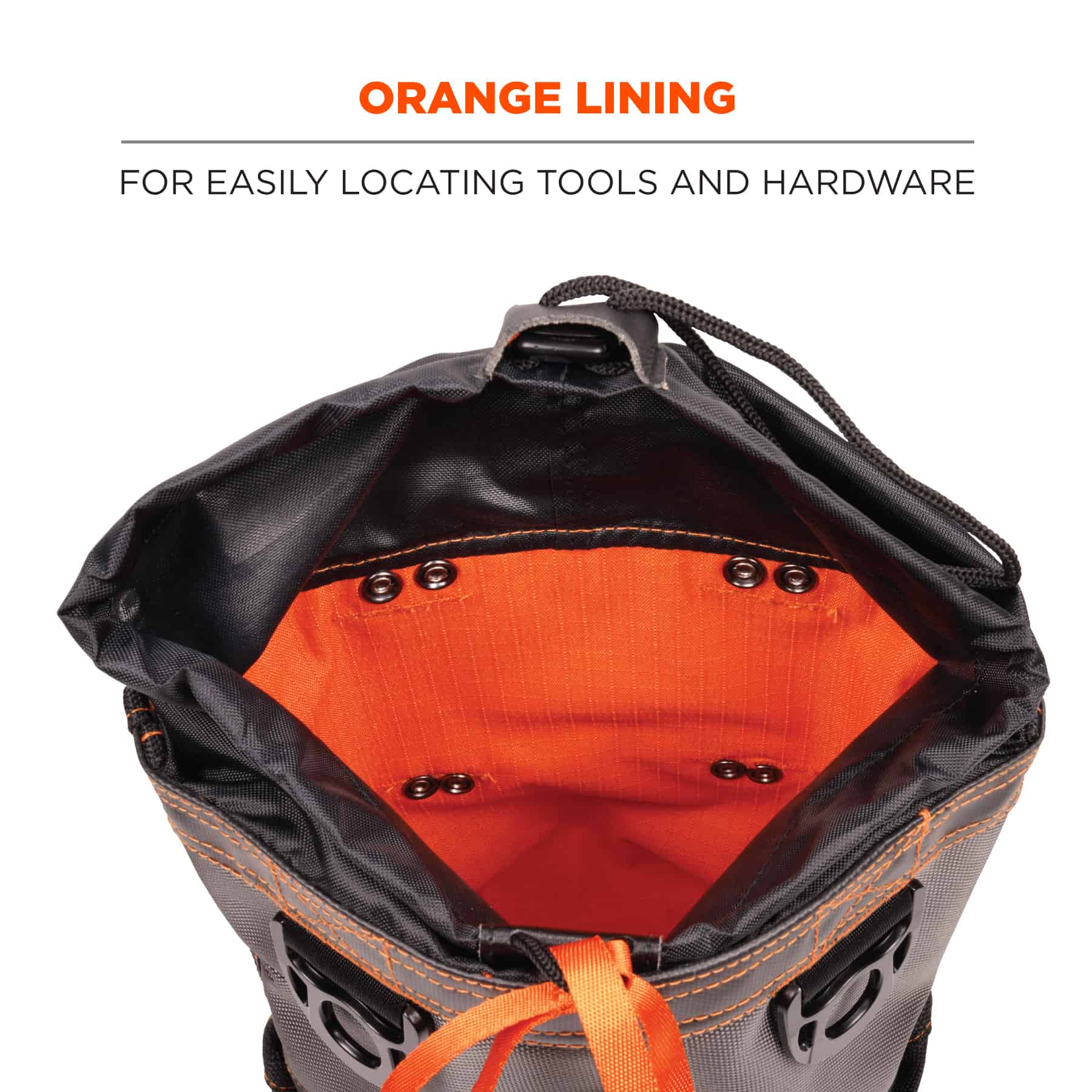 Bolsa de herramientas con cordón de poliéster gris de Ergodyne de 5 pulgadas de ancho x 9 pulgadas de profundidad x 10 pulgadas de largo 13426